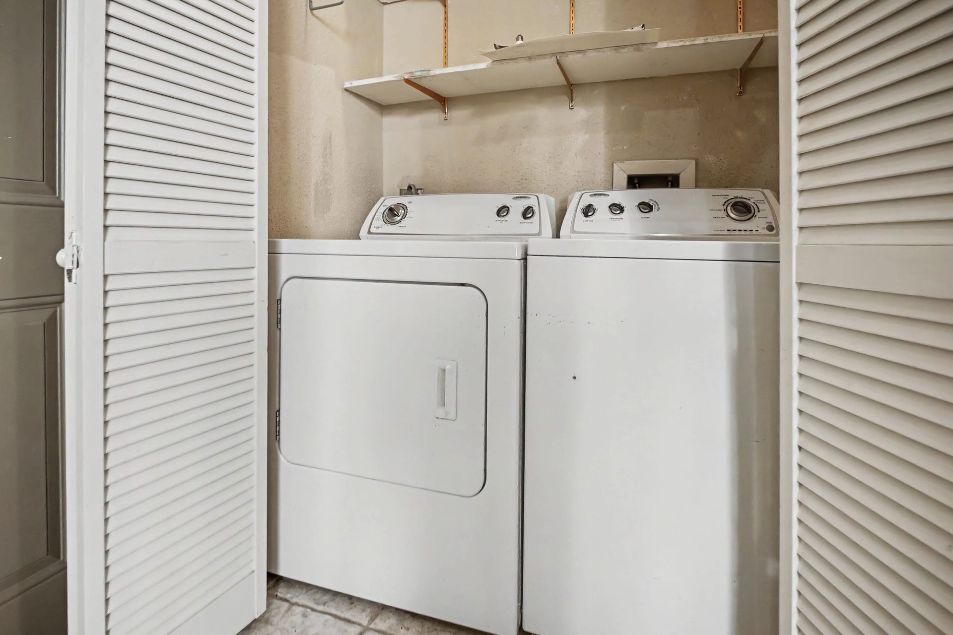 In-home laundry space;  washer and dryer included