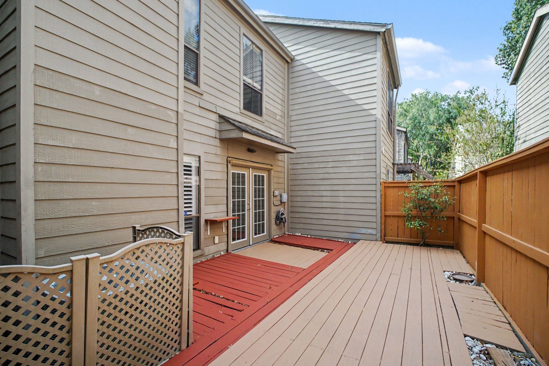 Private patio with access from living room