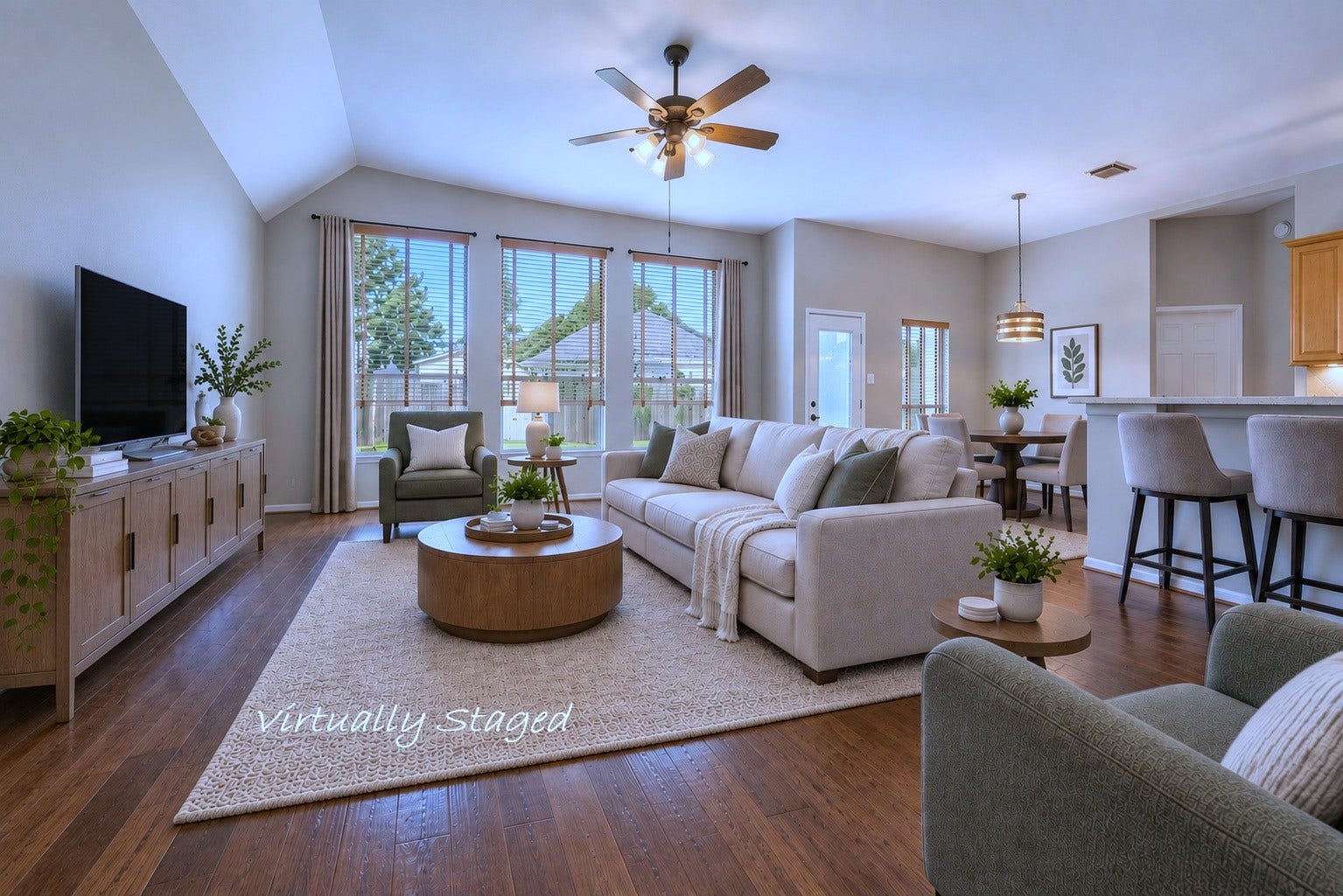 1859 Pembrook Circle, Conroe, TX 77301 Larger living/family room at back of home VIRTUALLY STAGED