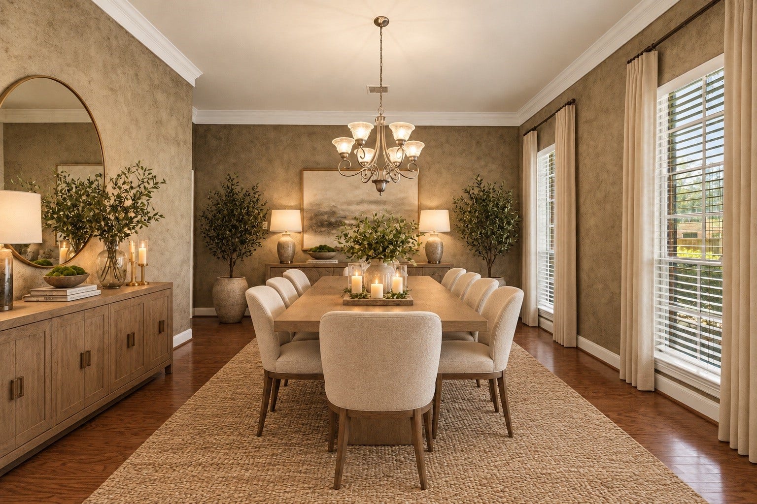 7514 Water Wood Trail, Kingwood, TX 77346 Experience elegant dining in this beautiful formal dining room off the foyer. This photo is virtually staged.