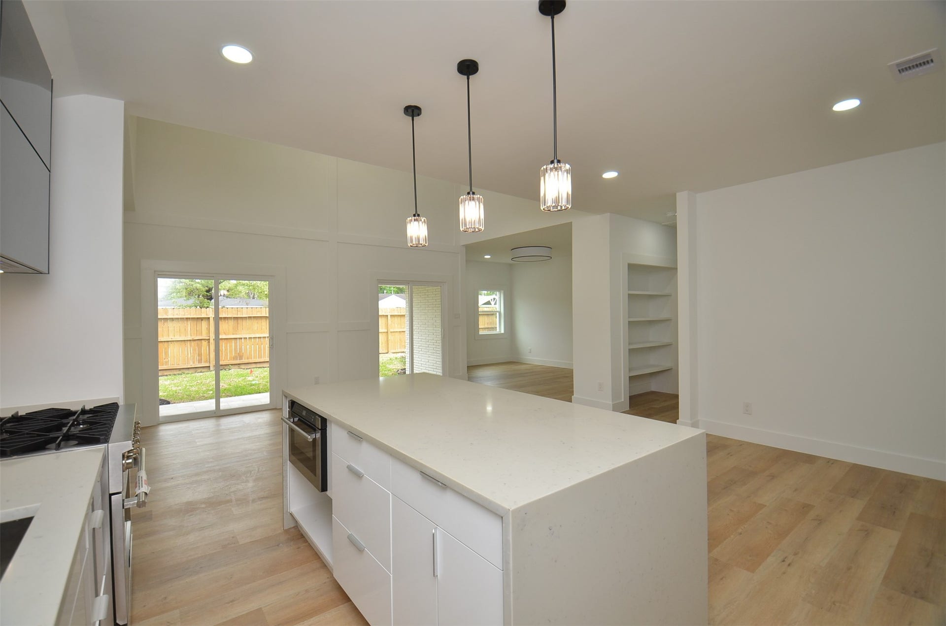 1207 Martin Street, Houston, TX 77018 Bright, open-concept Kitchen featuring a spacious island, quartz countertops, and seamless flow for cooking and entertaining