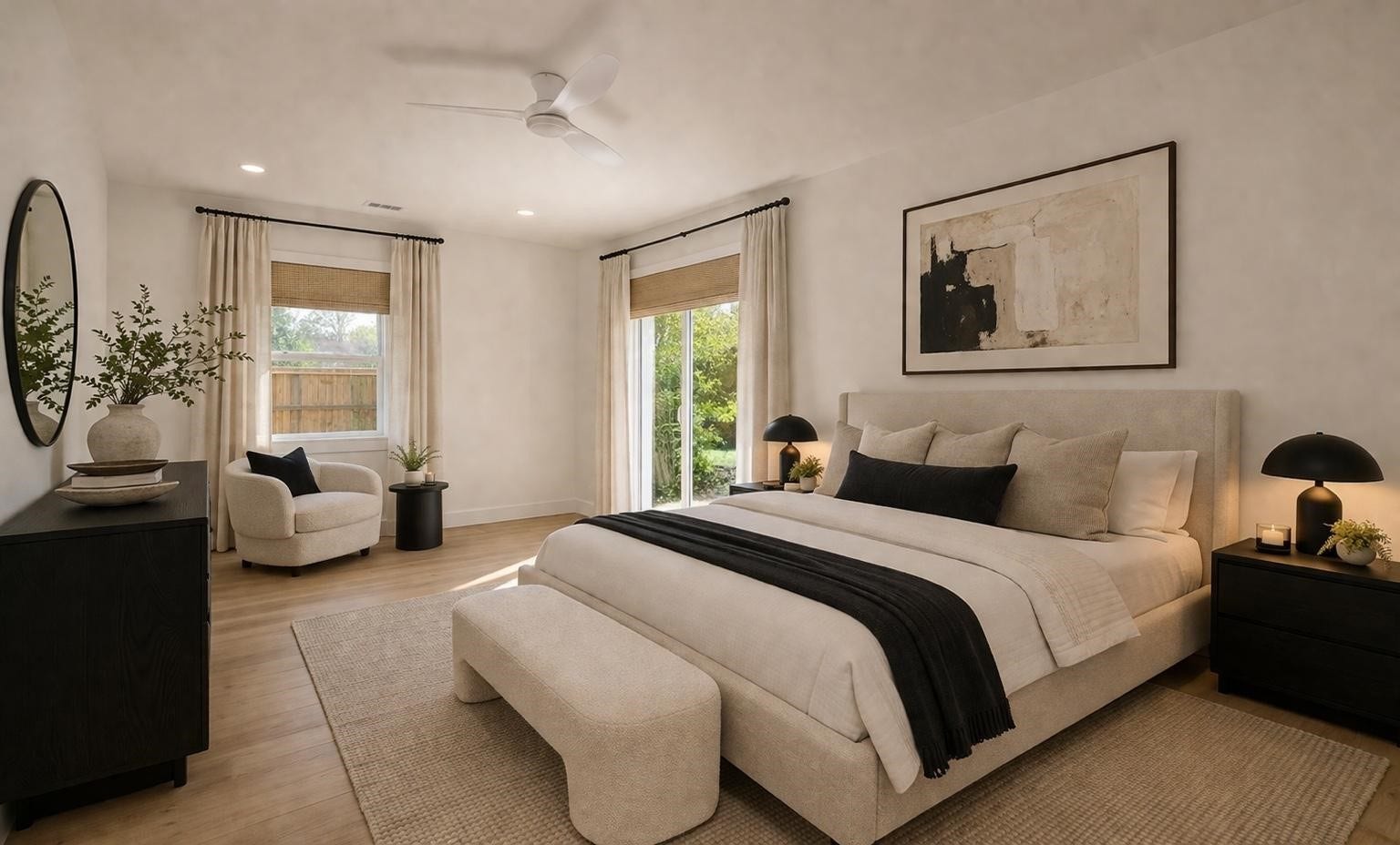 1207 Martin Street, Houston, TX 77018 Primary suite-Virtually staged