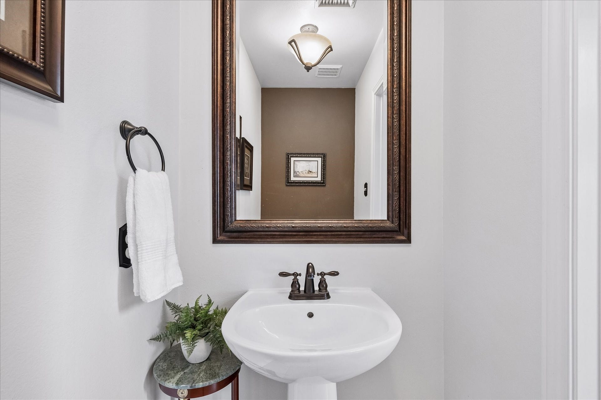 9618 Randon Lane, Missouri City, TX 77459 Updated Half Bath/Powder Room on the first floor.