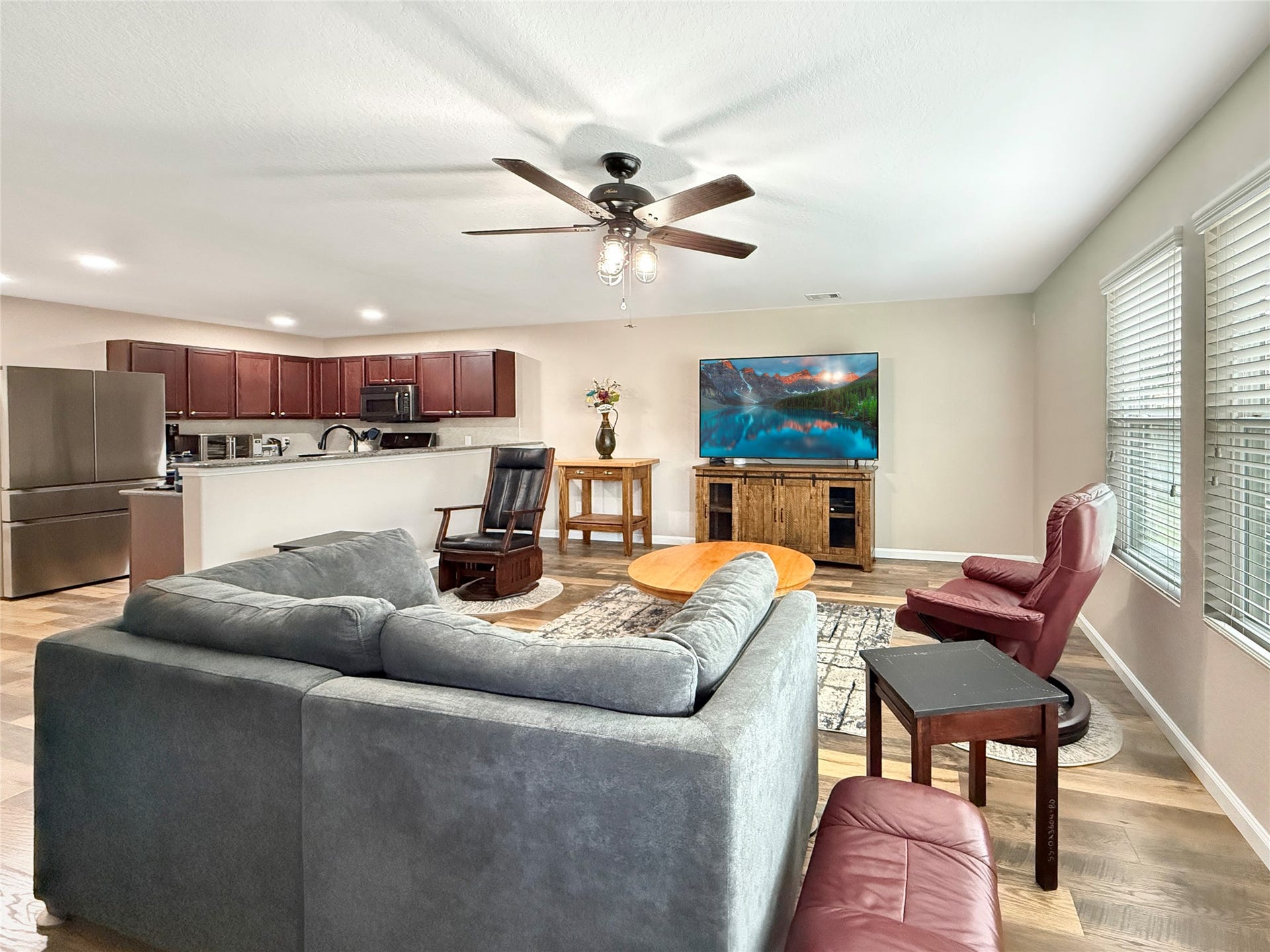 Living area flows seamlessly into the kitchen, making everyday conversation and entertaining easy.