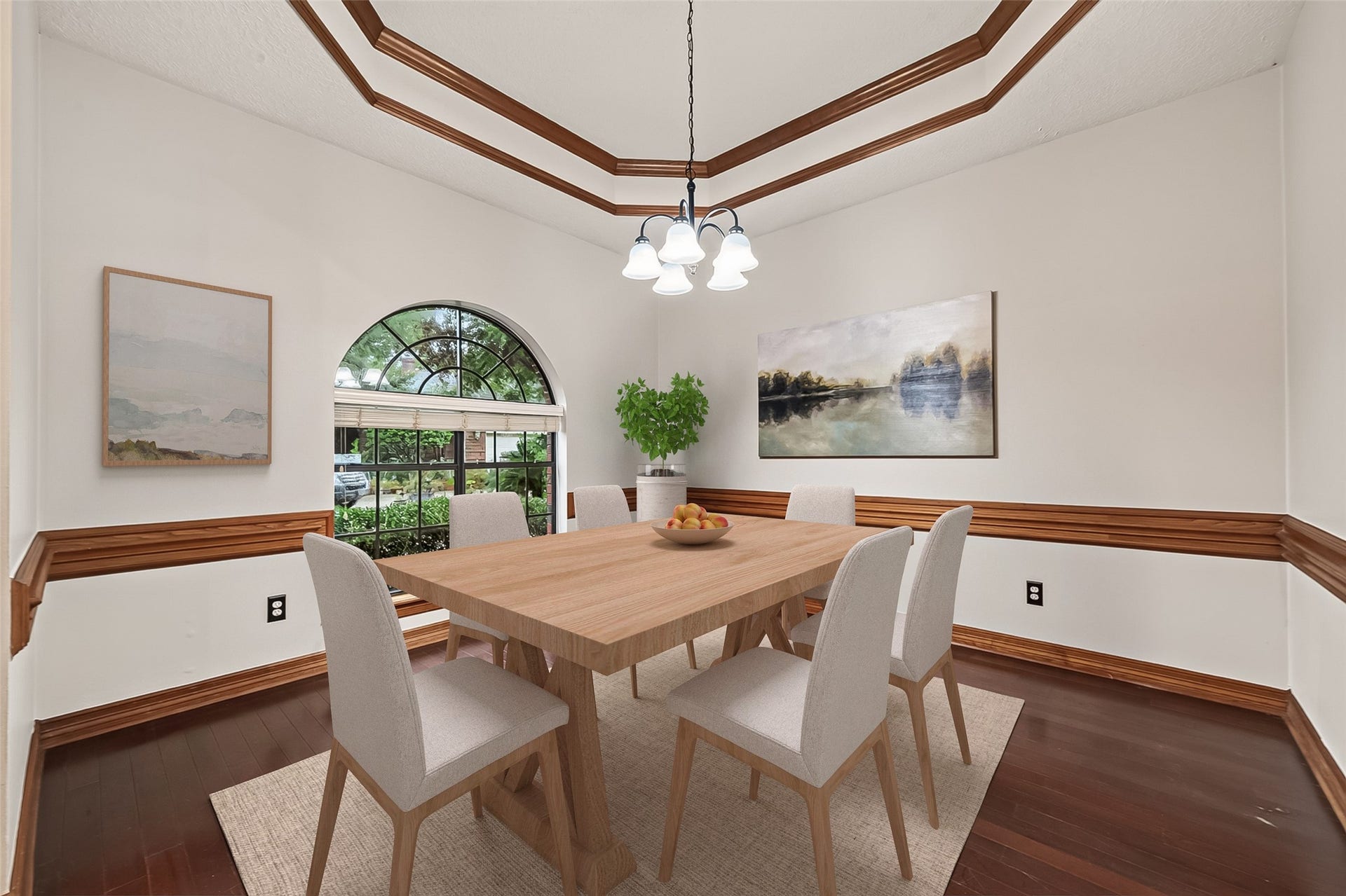 1410 Briar Green Court, Richmond, TX 77406 Large Formal Dining Room with wood floors and crown molding