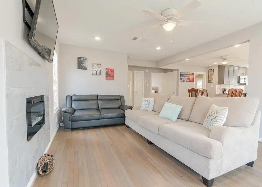 1408 Bowie Drive, Galveston, TX 77551 Furniture is for illustration only.