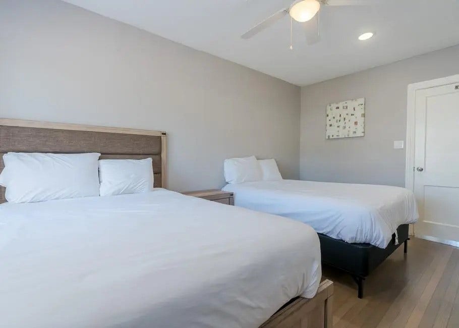 1408 Bowie Drive, Galveston, TX 77551 Bed is for staging, not for sale. Bedroom 2