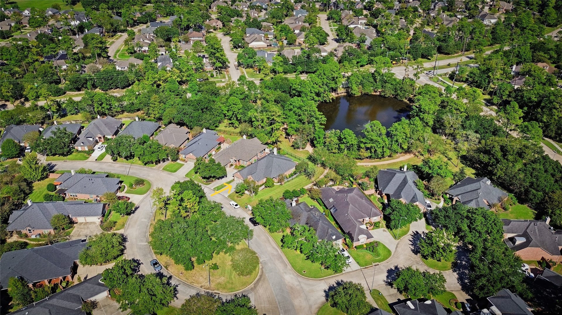 11839 Catrose Lane, Cypress, TX 77429 The yellow arrow points out the house.