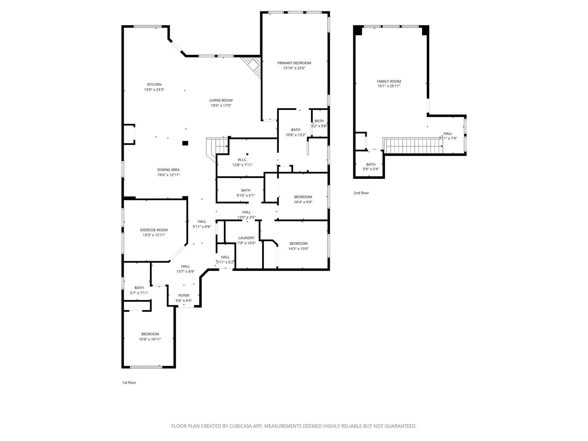 Floor Plan 1st & 2nd Floor - Dimensions to be independently verified by buyer.