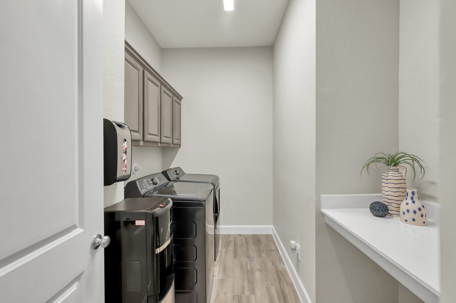 Automatic lighting installed in the primary bedroom closet and laundry room powered by a Lutron Smart
Lighting System.