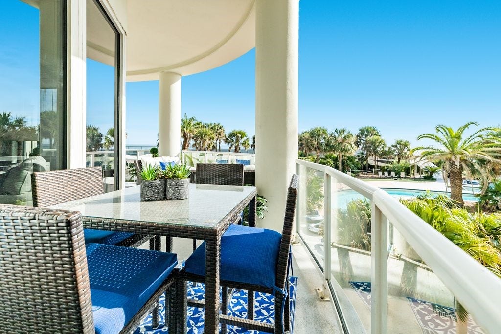 10327 Termini San Luis Pass Road, #218, Galveston, TX 77554 Large balcony with room for multiple seating venues
