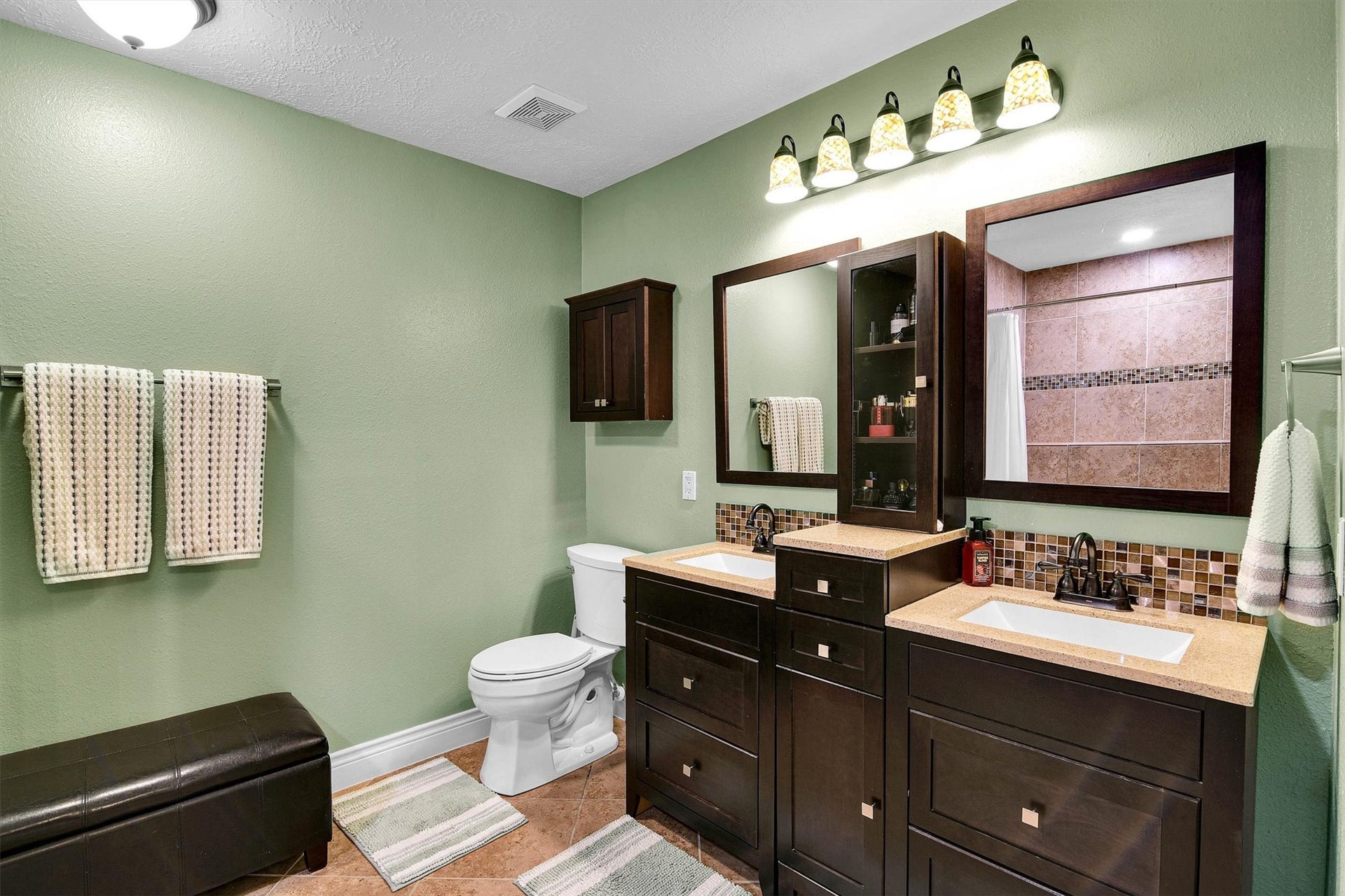 18703 Timbers Trace Drive, Humble, TX 77346 Double sink vanity in primary bath.