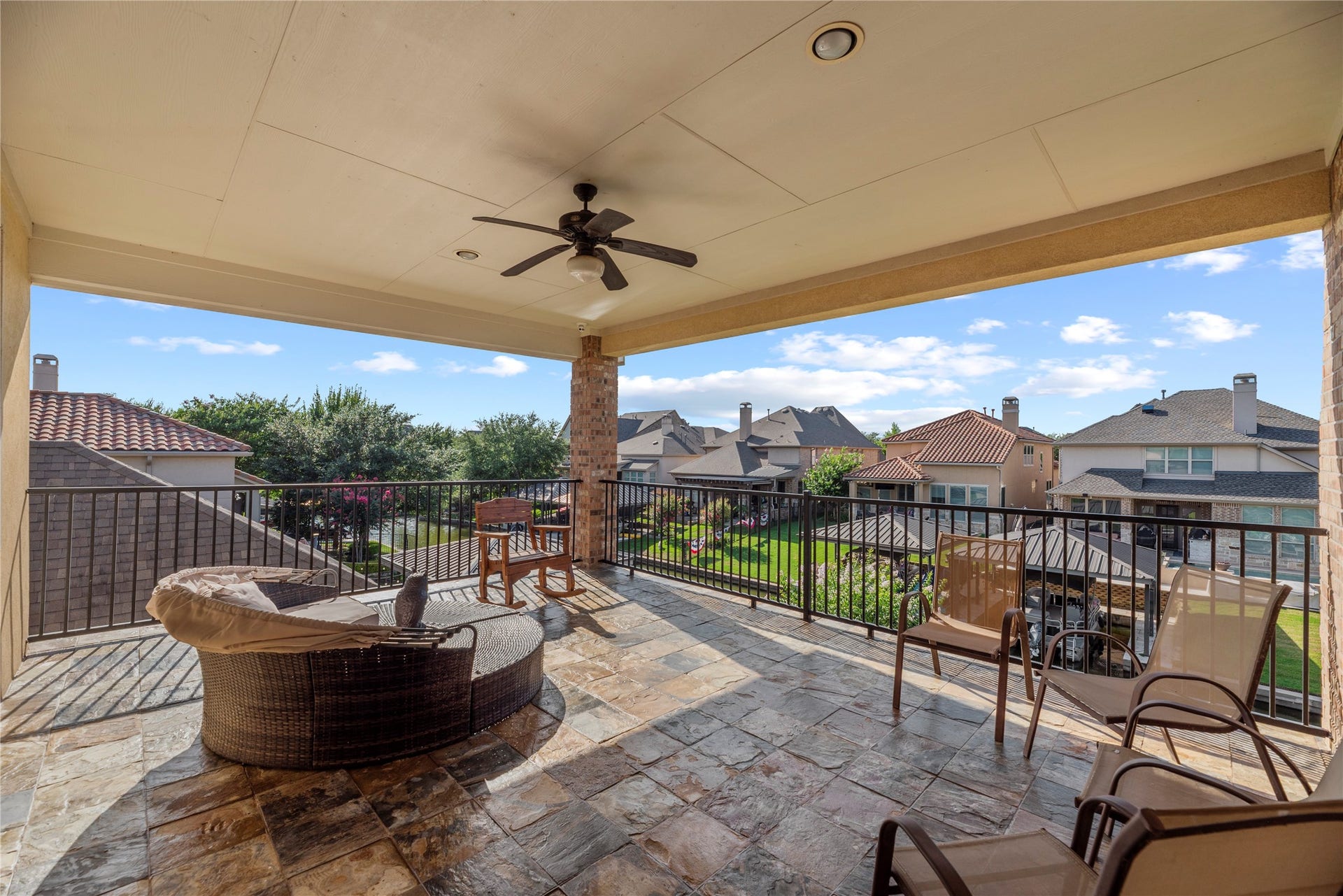 17922 Olde Oaks Estate Court, Cypress, TX 77433 Your entertaining opportunities continue with this large balcony directly outside the game room.