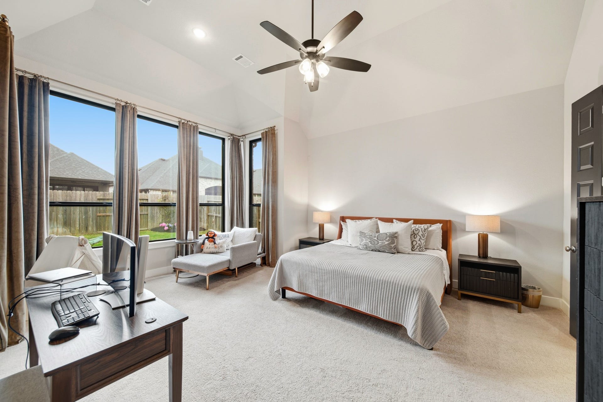 Spacious Primary bedroom with sitting area.