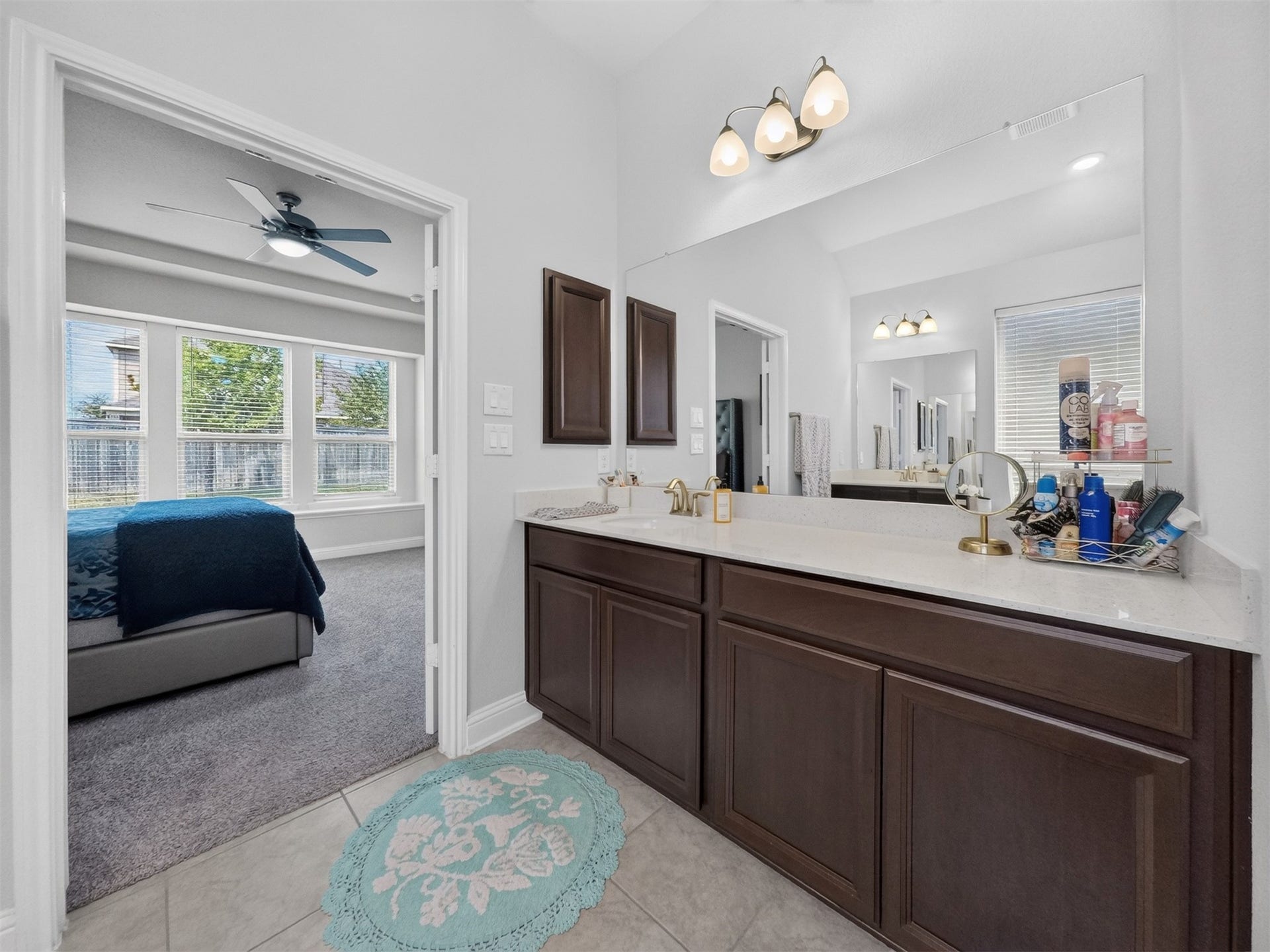 15419 Wilsons Snipe Court, Cypress, TX 77433 The primary bath has room for two with dual sinks and lots of counter space, plus a huge soaking tub, separate walk-in shower and privacy window.