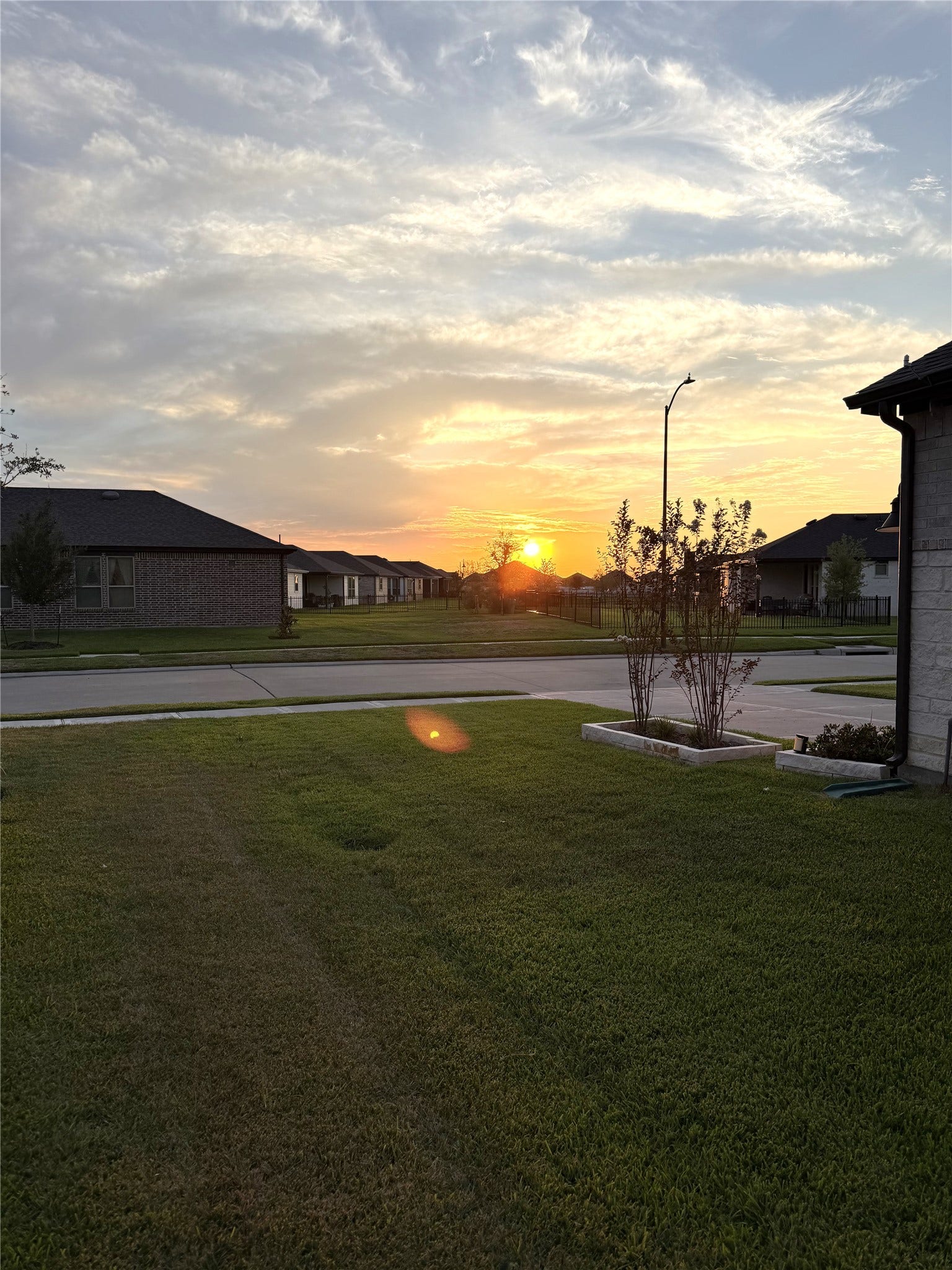 8015 Prospect Drive, Fulshear, TX 77441 End your day with breathtaking sunset views and golden skies over the peaceful Del Webb Fulshear neighborhood. A beautiful reminder of the relaxed lifestyle waiting for you here.