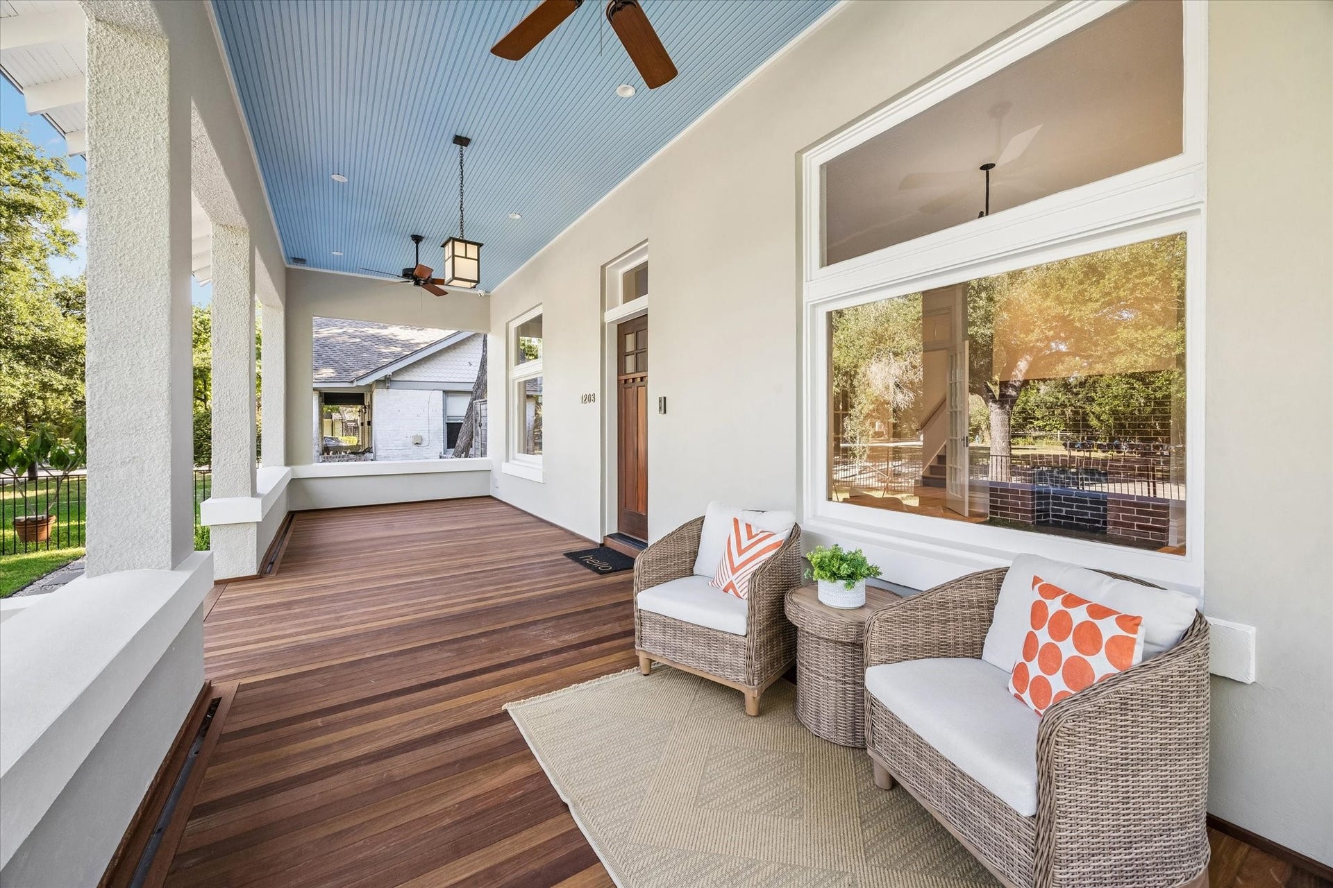 1203 Heights Boulevard, Houston, TX 77008 Enjoy this beautiful inviting front porch, floors are made out of Ipe hardwood, 9ft deep and very breezy. It is a perfect spot to sit and people watch.
