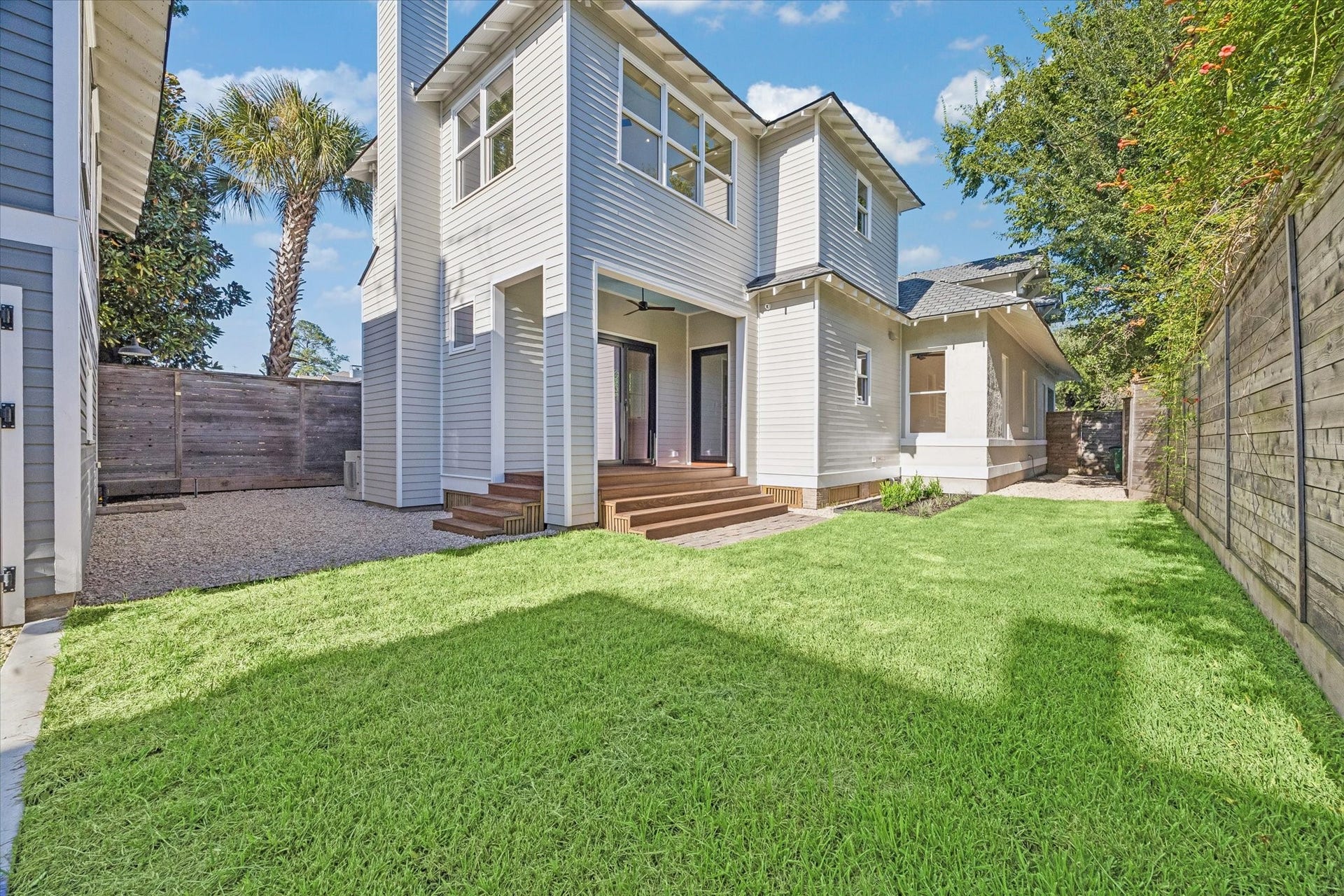 1203 Heights Boulevard, Houston, TX 77008 The back yard is fully fenced. Plenty of room for kids to run and play.