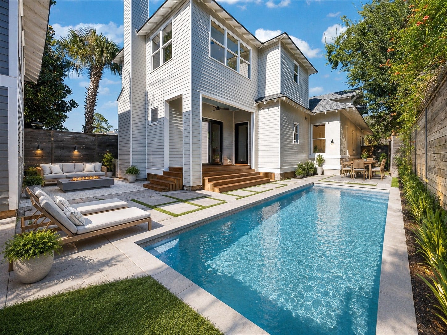 1203 Heights Boulevard, Houston, TX 77008 The backyard has been virtually altered