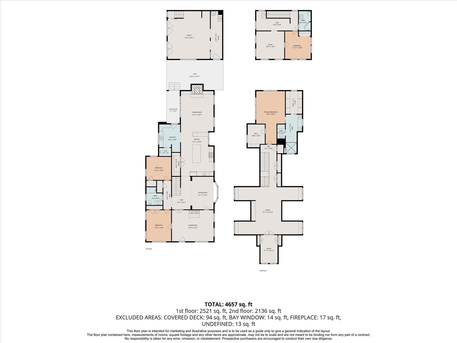 1203 Heights Boulevard, Houston, TX 77008 Floor plan of the house and garage apartment.