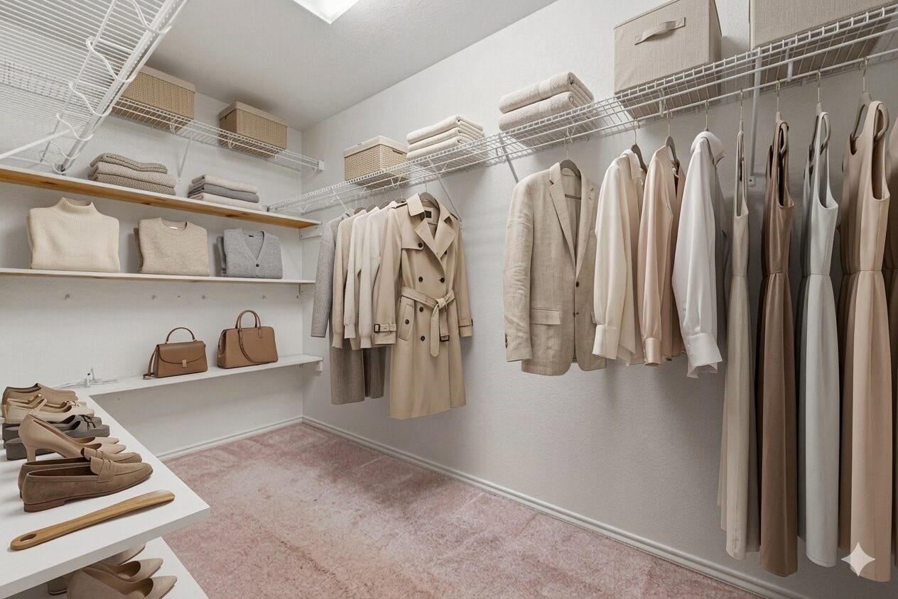26130 Ripley Hills Drive, Richmond, TX 77406 This virtually staged closet features a clean, organized design with modern styling and elegant finishes.