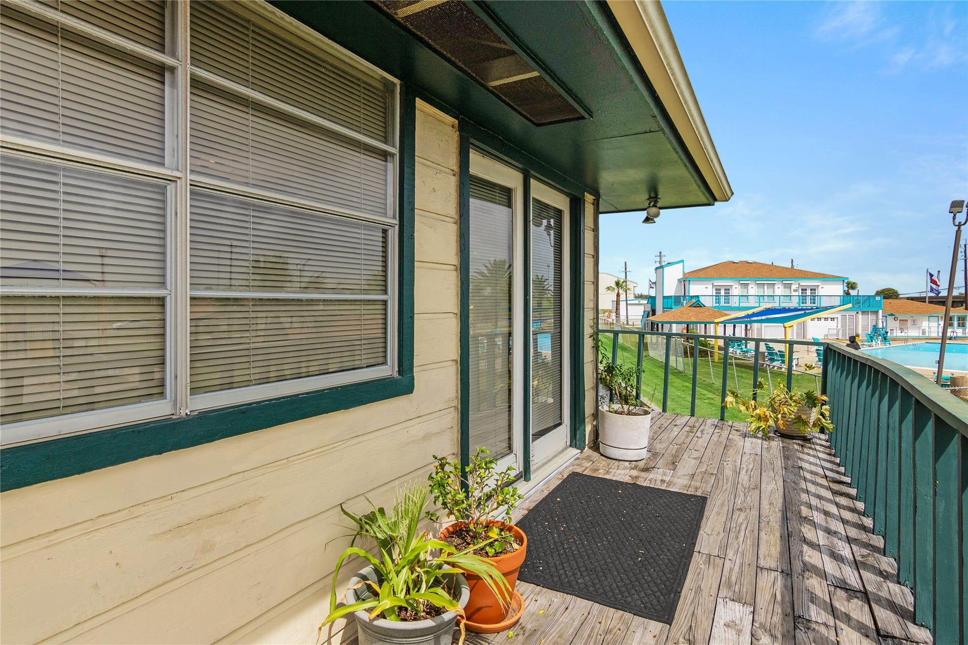 856 Bonita Street, Bayou Vista, TX 77563 Upstairs entry with French doors. Great View from the deck.