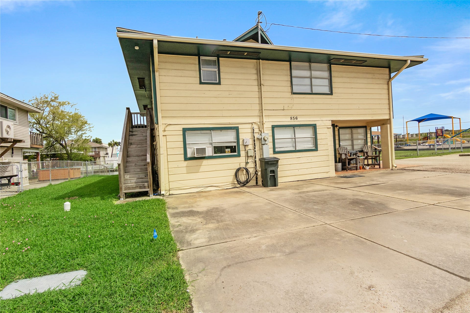 856 Bonita Street, Bayou Vista, TX 77563 Street side showing second set of stairs.