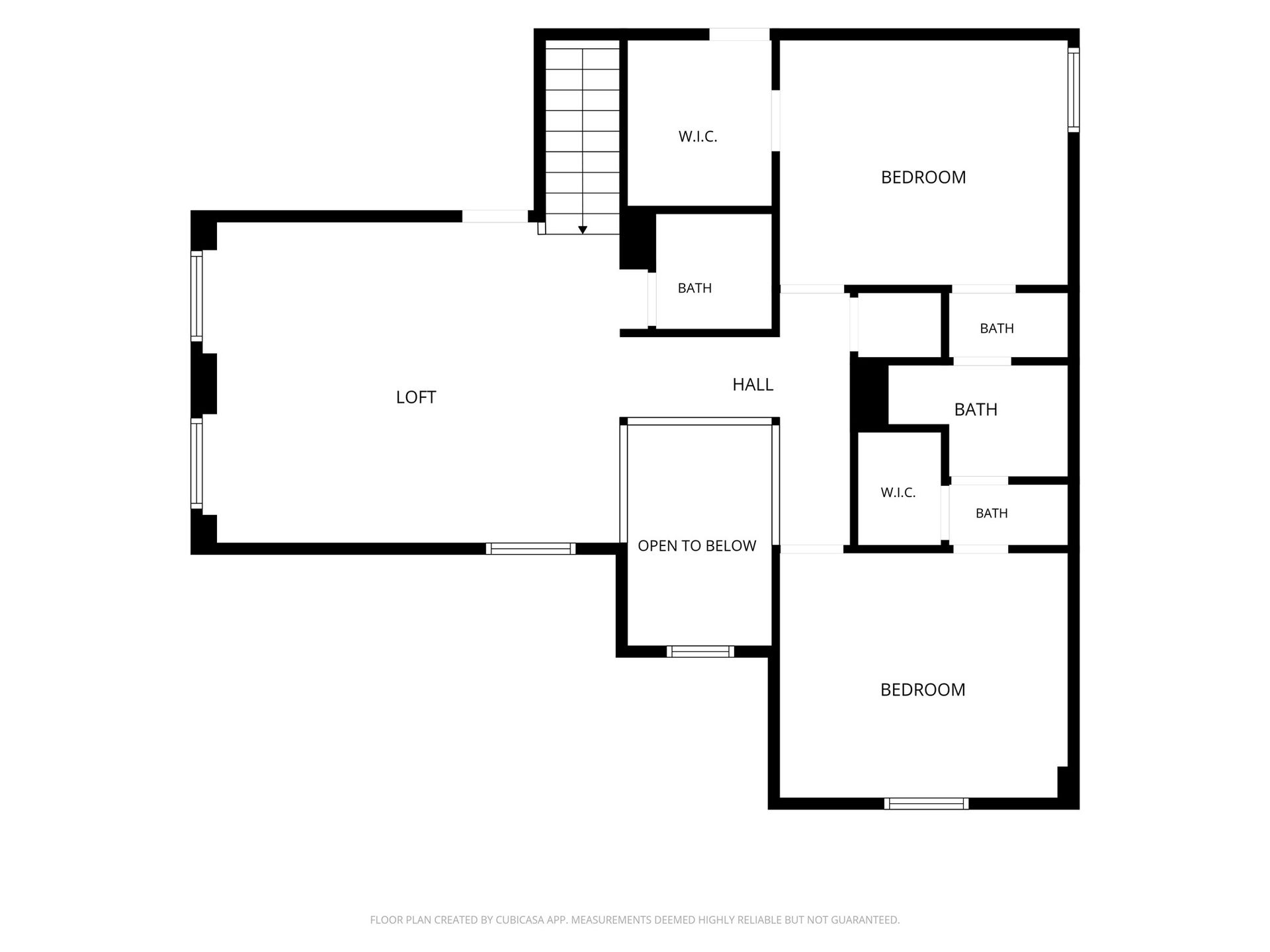 Floor plan upstairs.