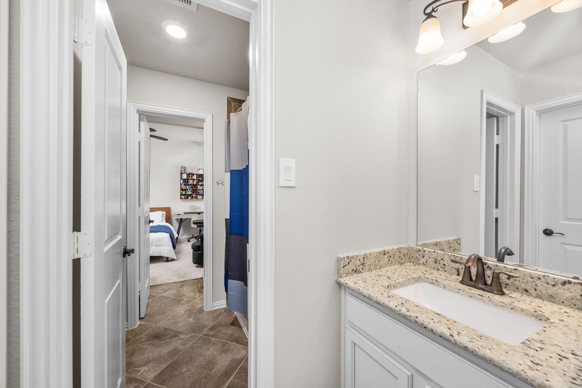 Secondary vanity for second guest bedroom upstairs.