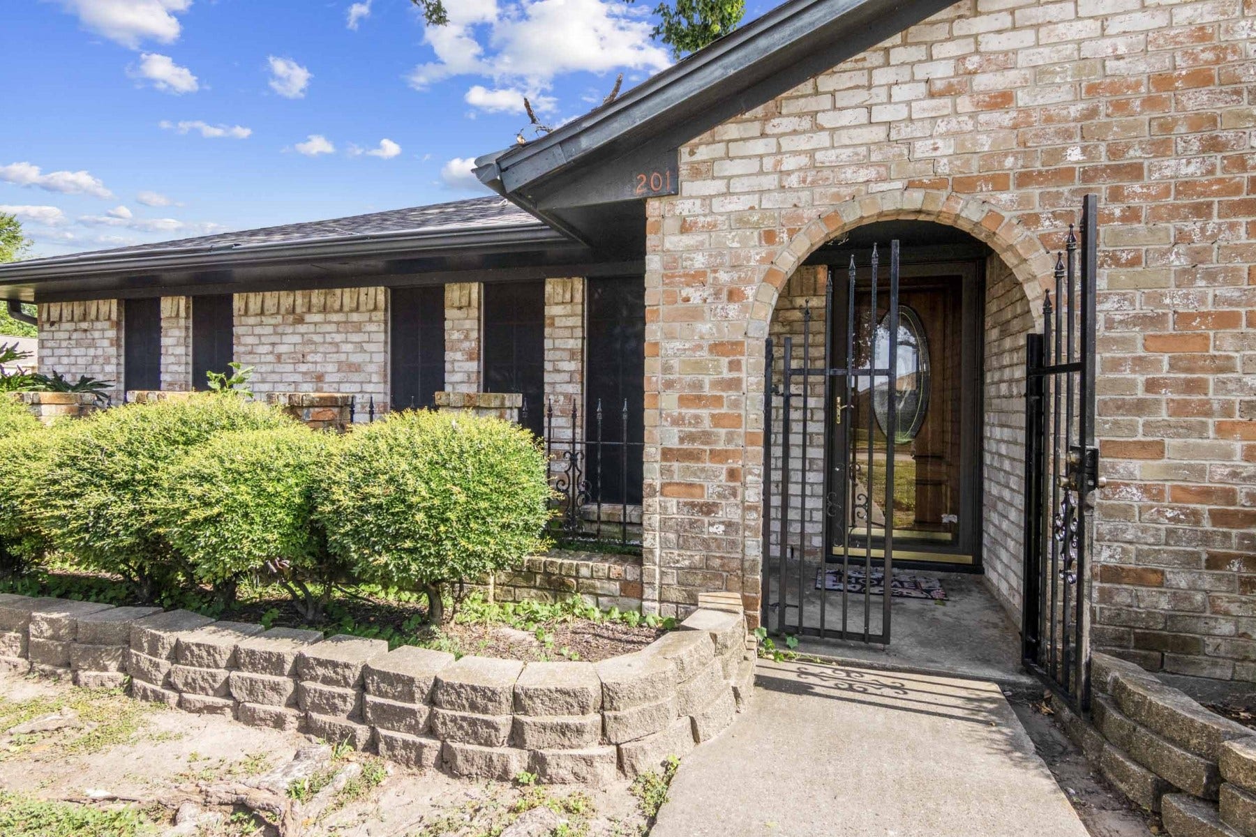 Gated porch.