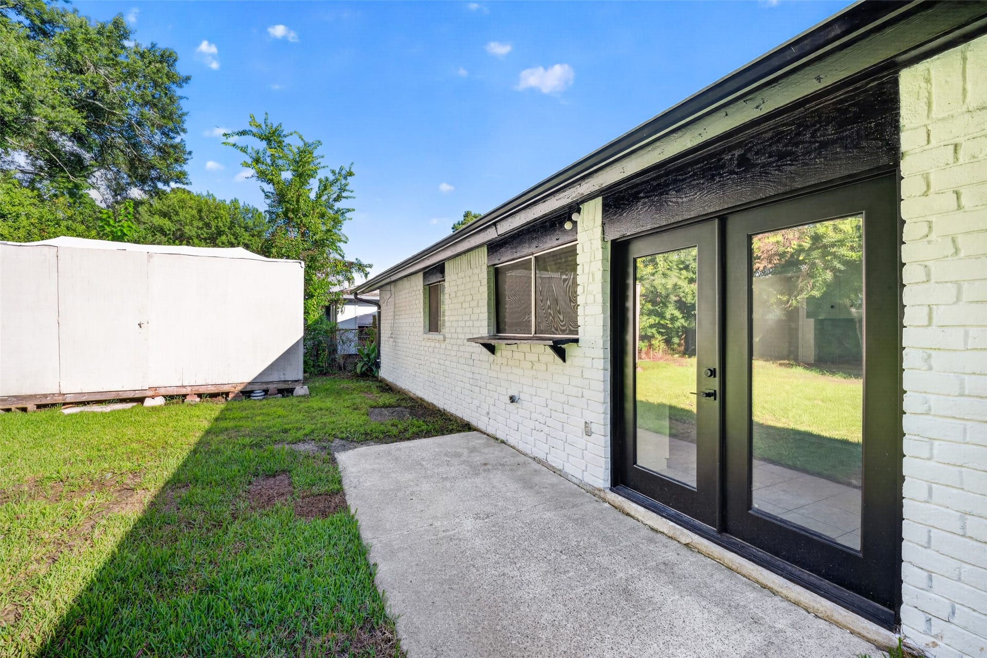 16615 Barcelona Drive, Friendswood, TX 77546 Back Patio with Large Shed