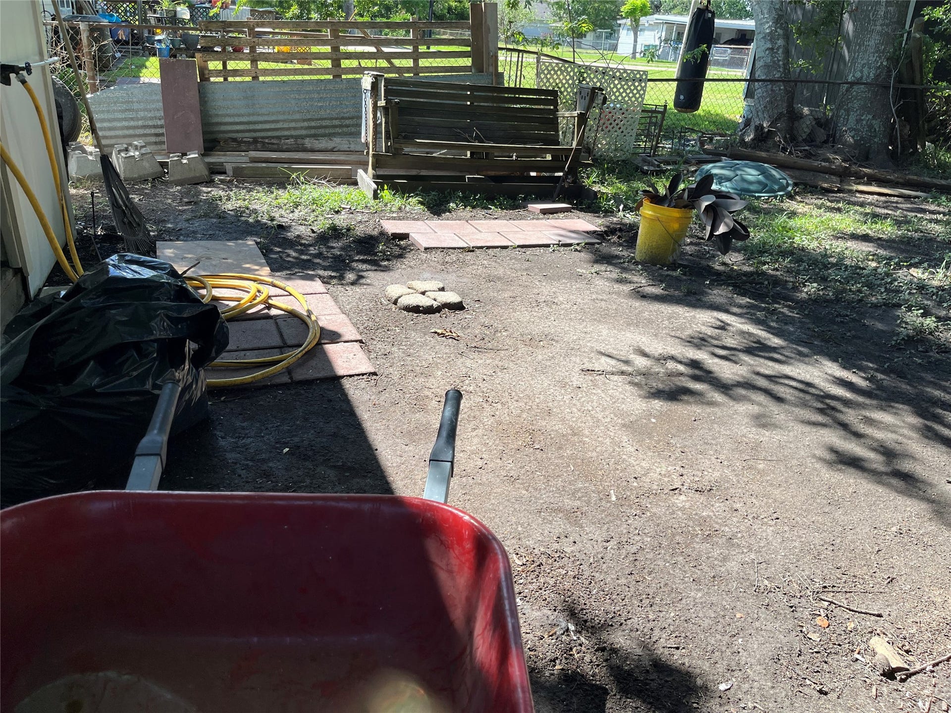 508 Honeysuckle Drive, La Marque, TX 77568 Patio area being cleaned up