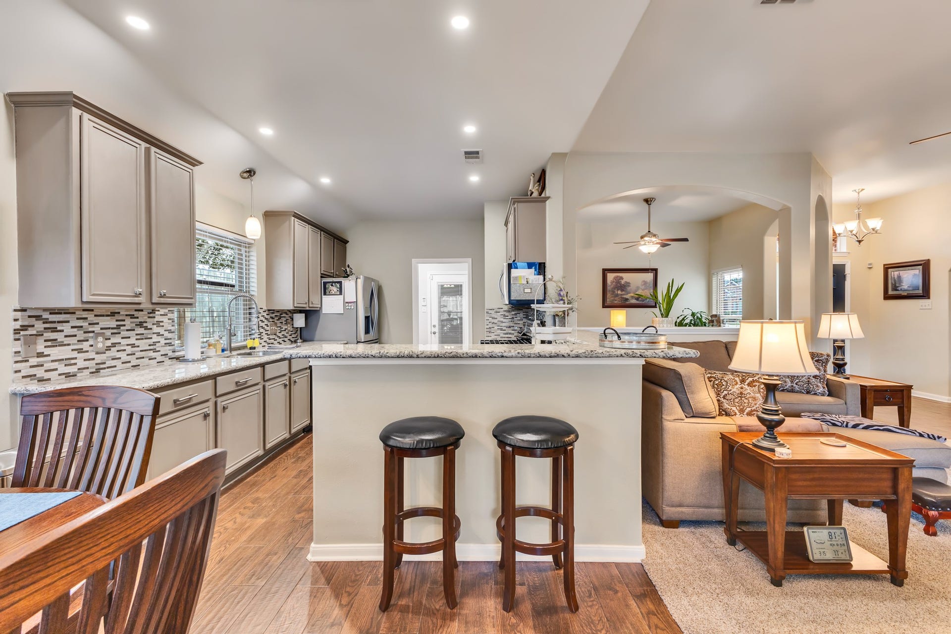 3502 Pecan Mill Drive, Sugar Land, TX 77498 Wonderfully updated kitchen including recessed lighting.