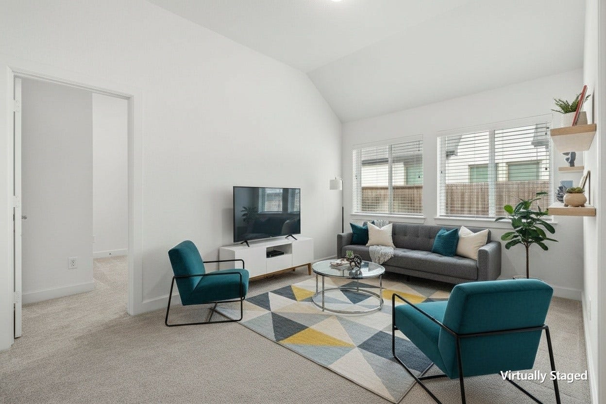 2323 Lambert Drive, Katy, TX 77493 Virtually Staged! Flex Space you can use as a playroom, media room or additional seating room.