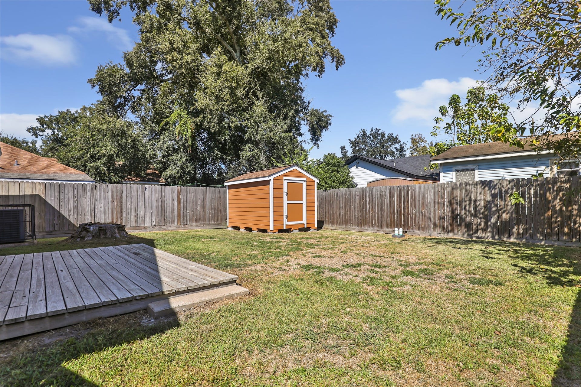 Fenced backyard