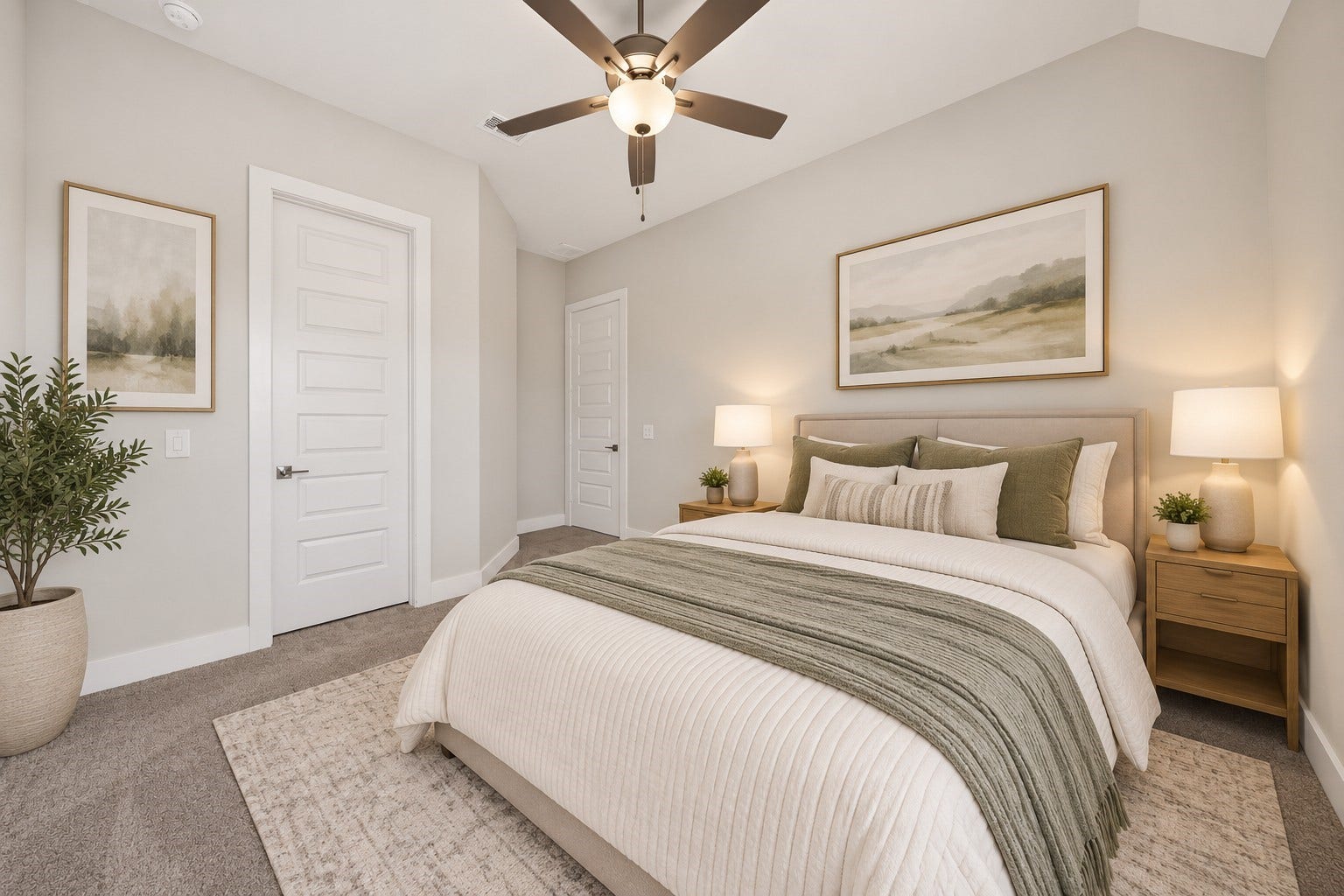 16270 Blue Mistflower Lane, Hockley, TX 77447 Secondary Bedroom: Thoughtfully designed bedroom featuring high ceilings, a ceiling fan, soft natural light, and a versatile layout for comfortable living.