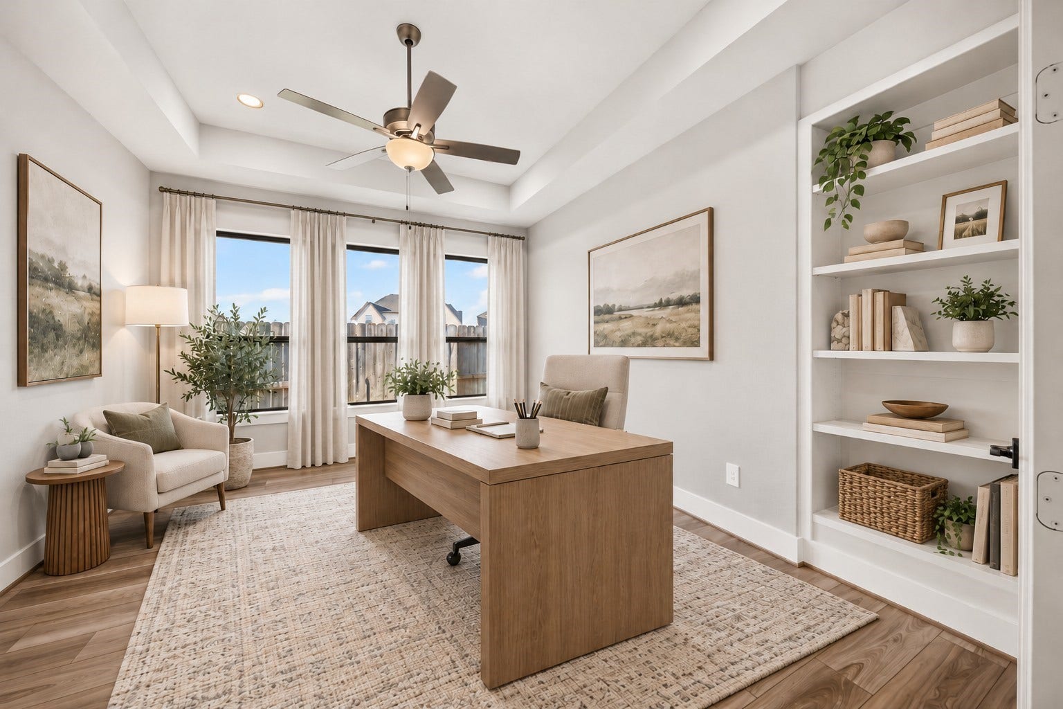 16270 Blue Mistflower Lane, Hockley, TX 77447 Private Home Office: Dedicated office with beautiful natural light and ample workspace, offering an inviting setting for productivity or creative pursuits.