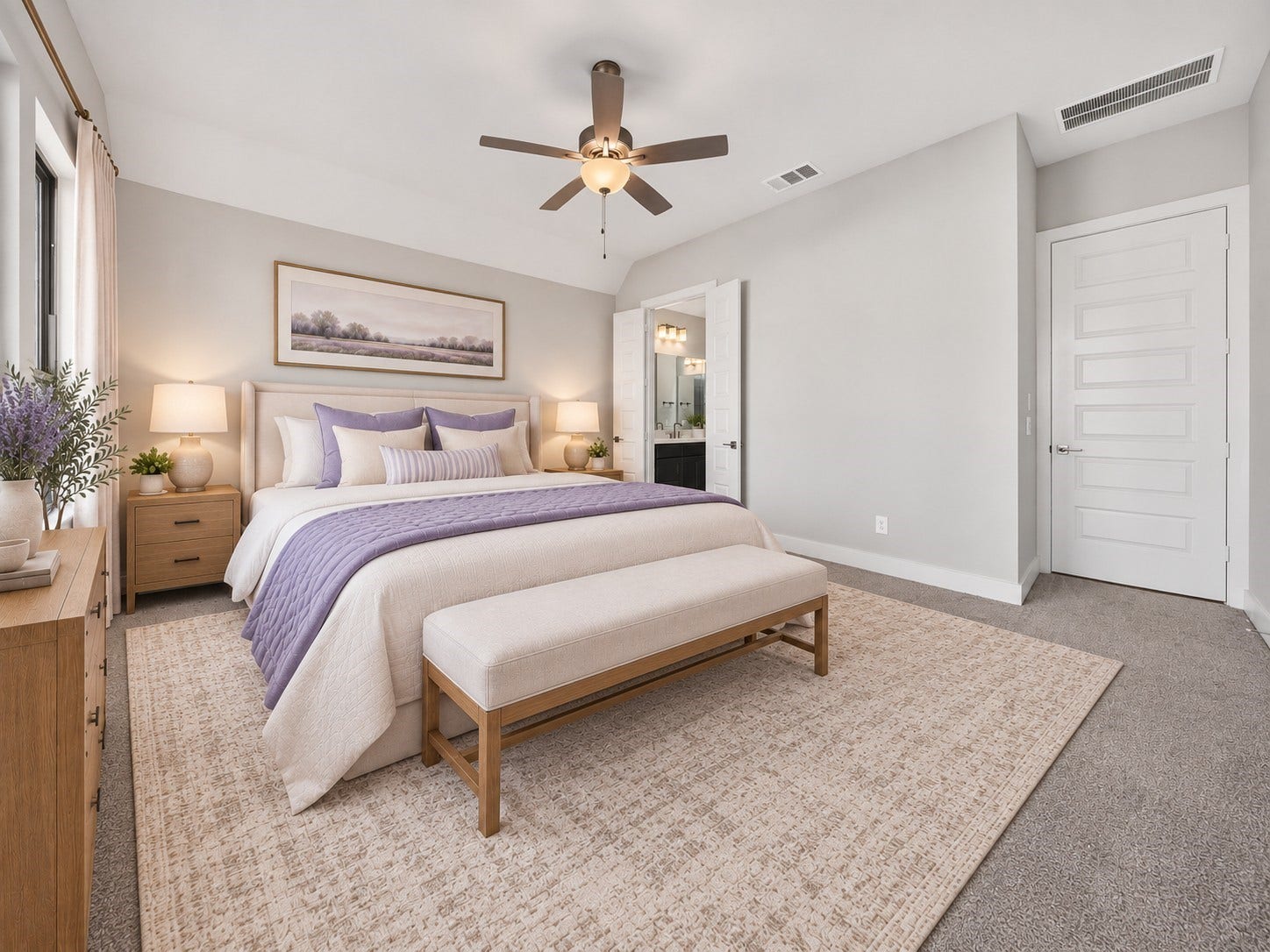 16270 Blue Mistflower Lane, Hockley, TX 77447 Primary Bedroom Additional View: Another perspective highlights the generous ceiling height, natural light, and comfortable proportions of this secondary bedroom.