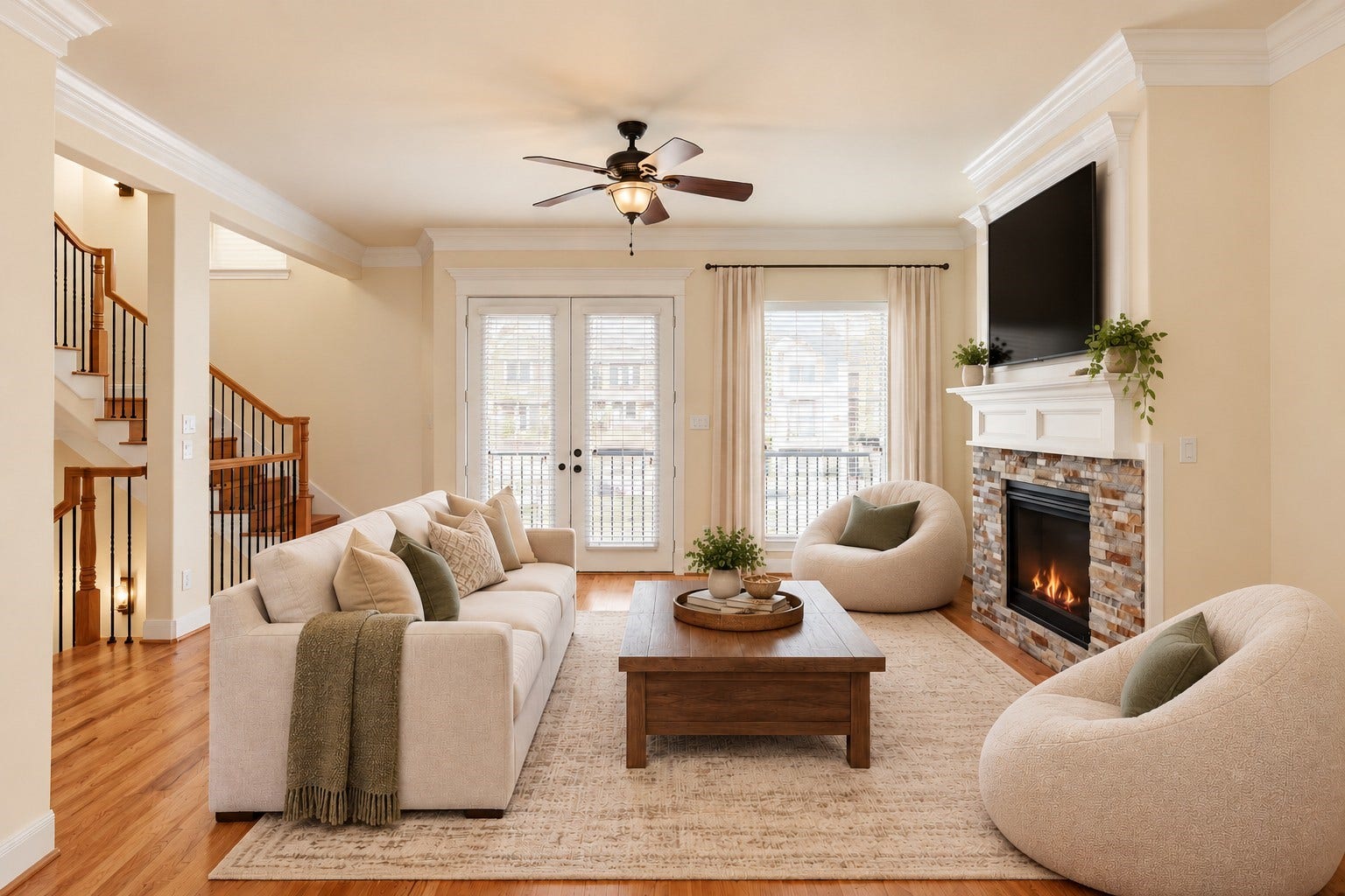 11017 Upland Forest Drive, Houston, TX 77043 Living RoomVirtually Staged