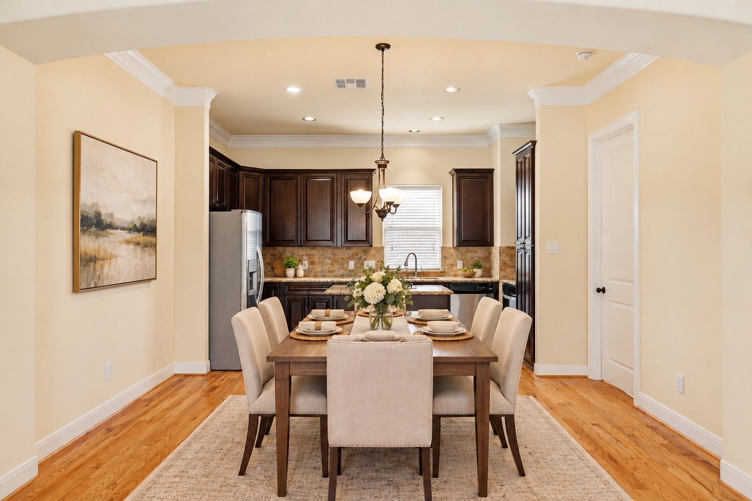 11017 Upland Forest Drive, Houston, TX 77043 Dining AreaVirtually Staged