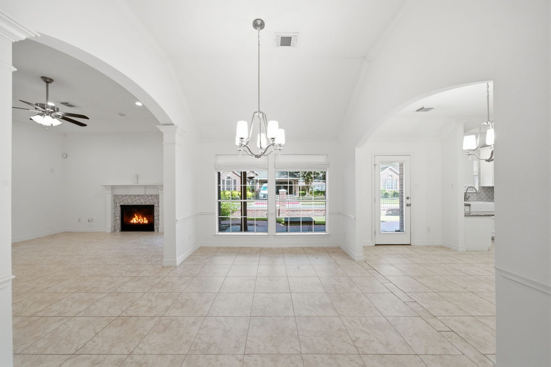 515 Pine Ridge Court, Friendswood, TX 77546 Dining Room and Living Room