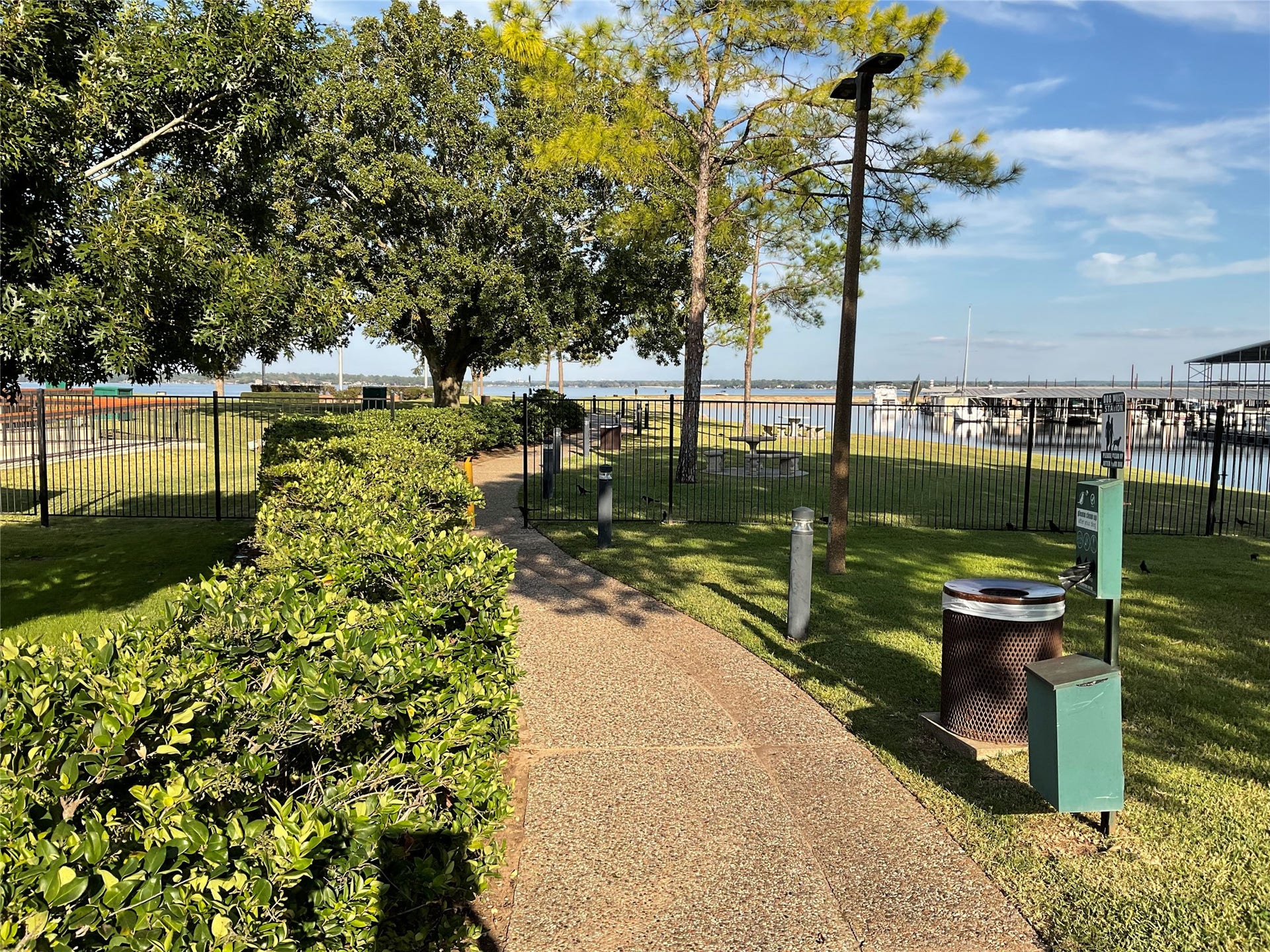 Jog along the lake enjoying magnificent views of Lake Conroe.