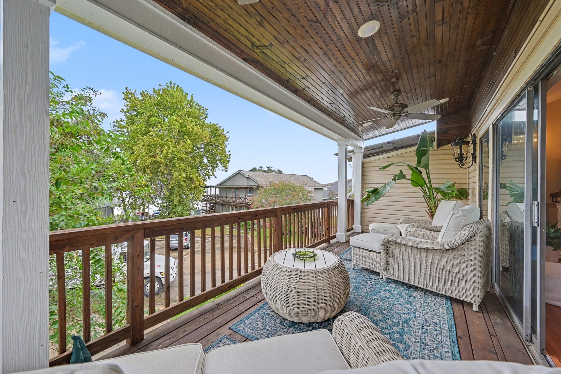 Enjoy beautiful views of Lake Conroe from your private, covered upstairs balconythe perfect spot to sip your morning coffee or unwind while taking in the scenery!