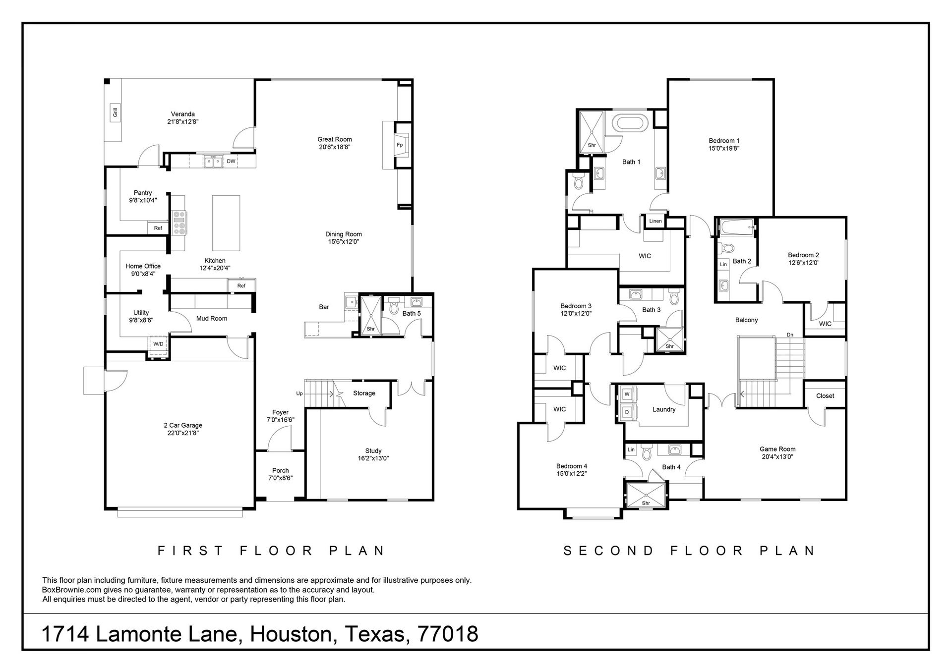 1714 Lamonte Lane, Houston, TX 77018 Floor Plan