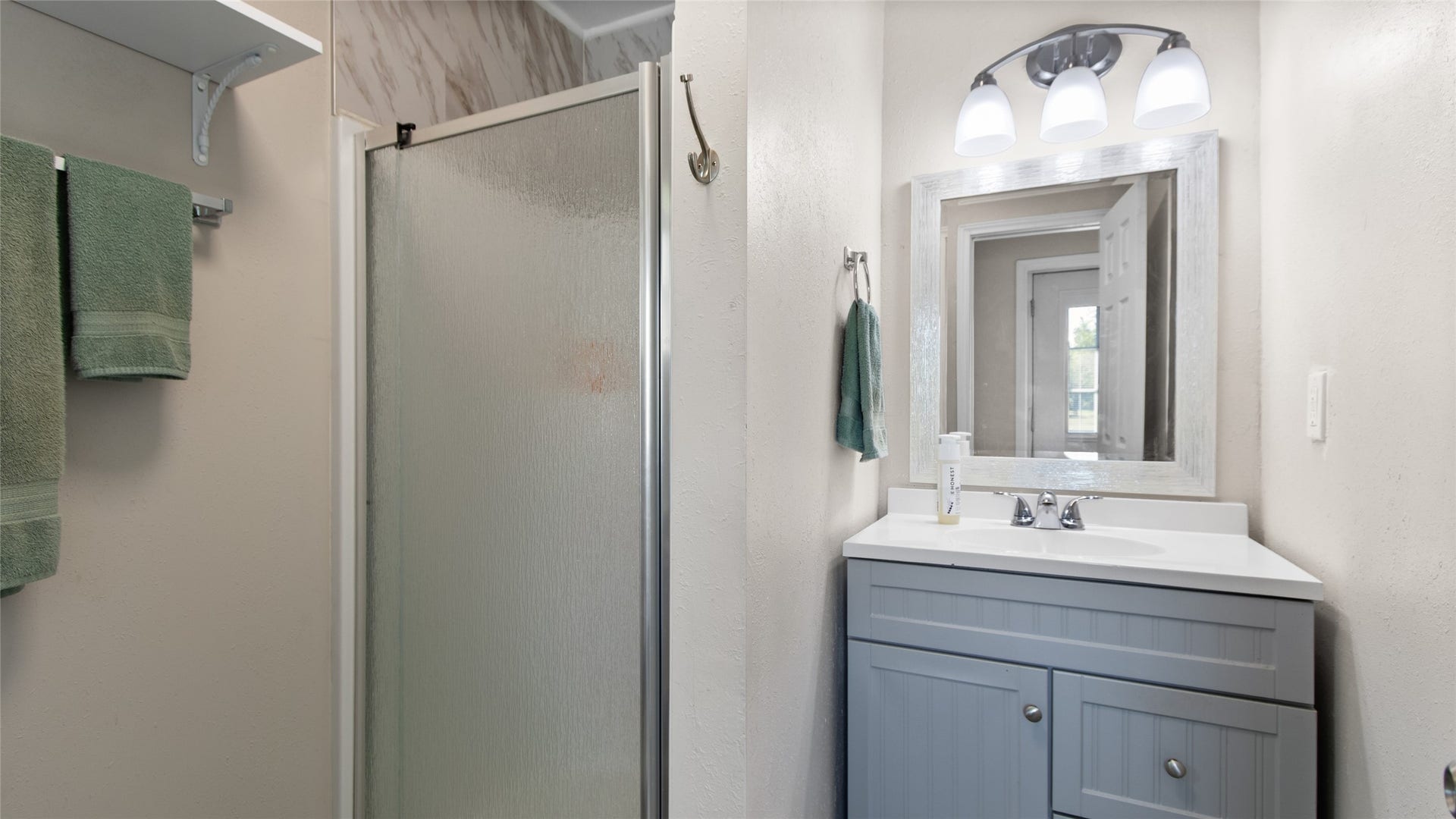 12335 2nd Street, Santa Fe, TX 77510 Bathroom with standing shower only in converted garage apartment