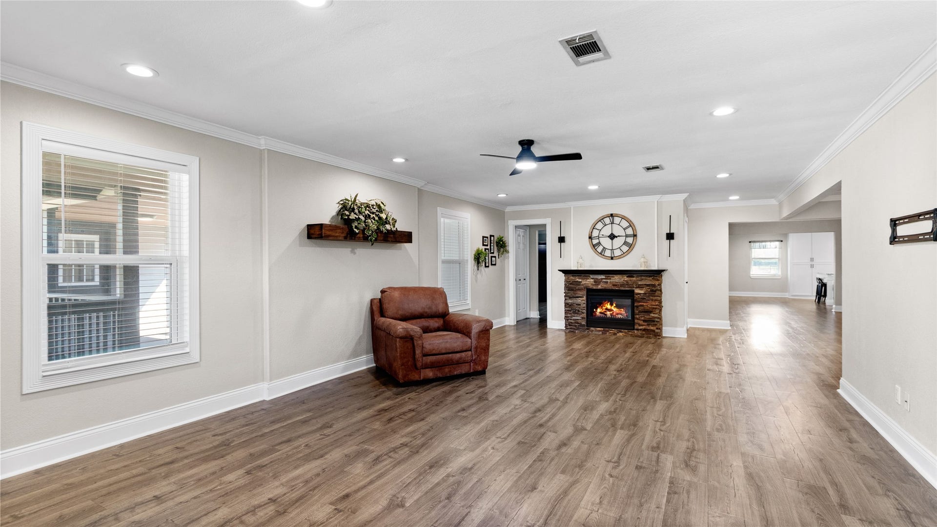 12335 2nd Street, Santa Fe, TX 77510 Livingroom with electric fireplace