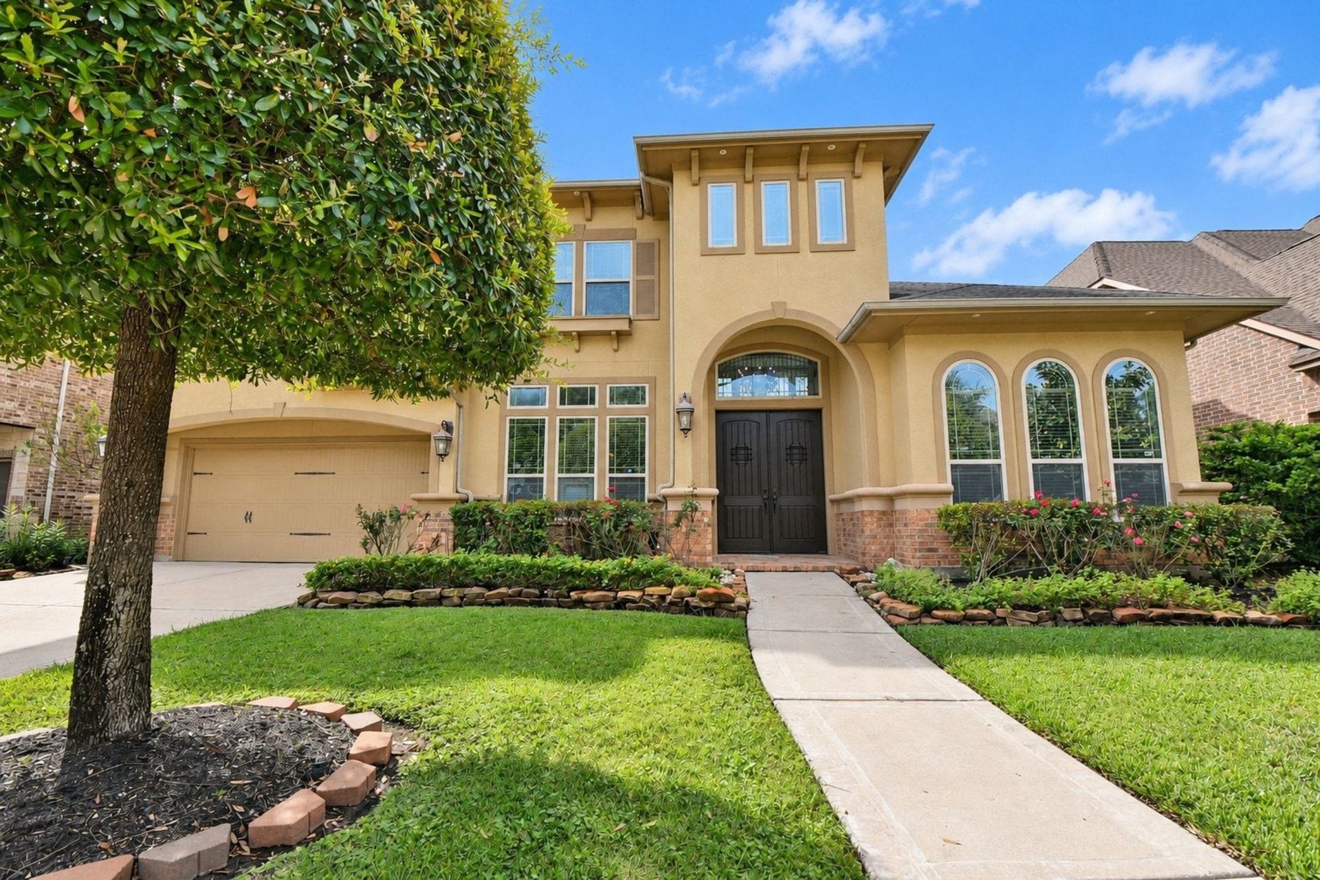 26727 Cedardale Pines Drive, Katy, TX 77494 Stucco and Stone Elevation