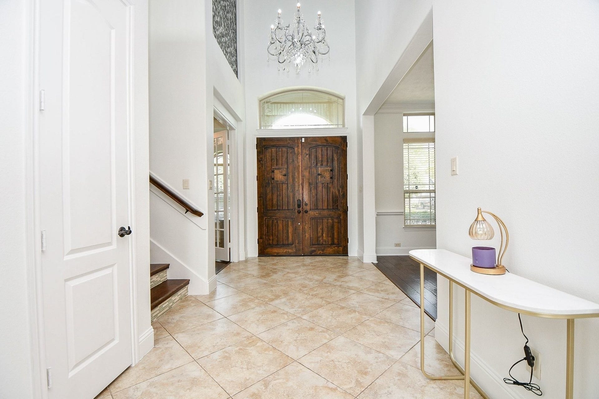 26727 Cedardale Pines Drive, Katy, TX 77494 2 Story Entry, with tile flooring and huge chandelier