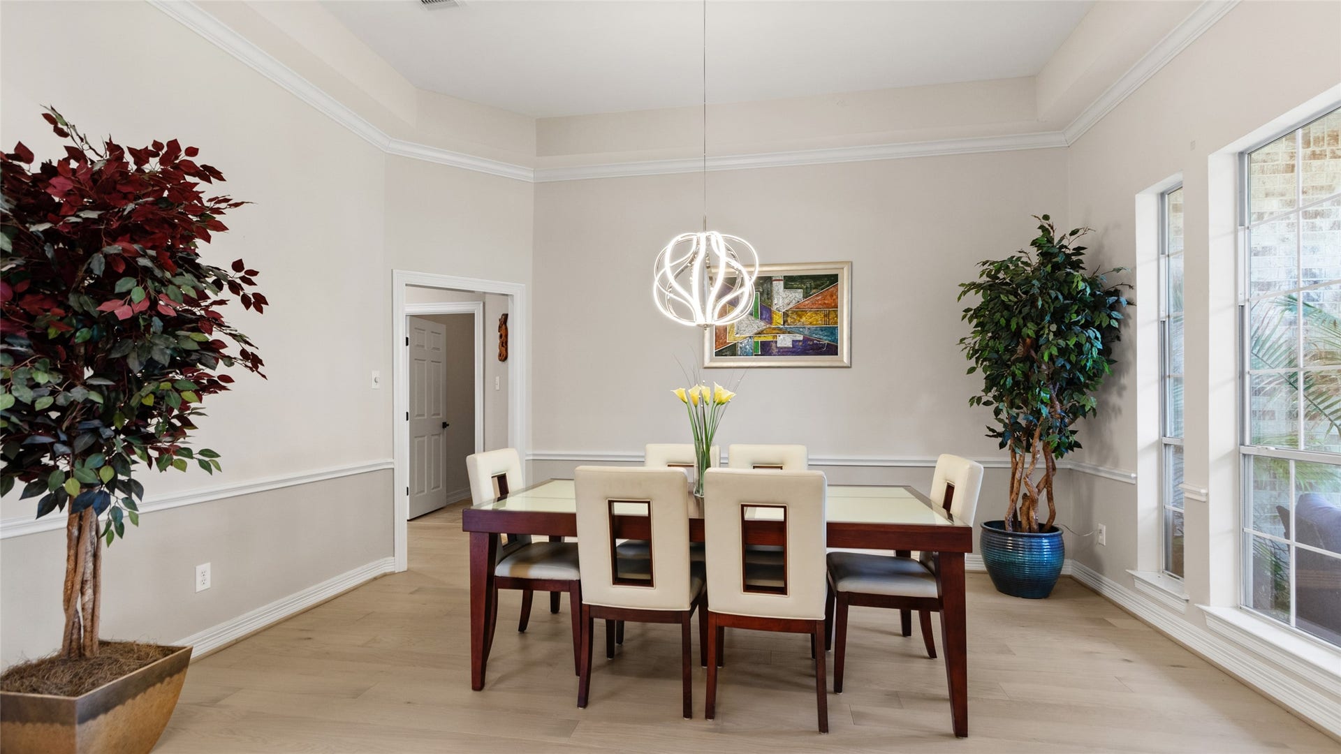 1170 Rustling Wind Lane, League City, TX 77573 Dining room to the right of the entry, with access into the kitchen as well.