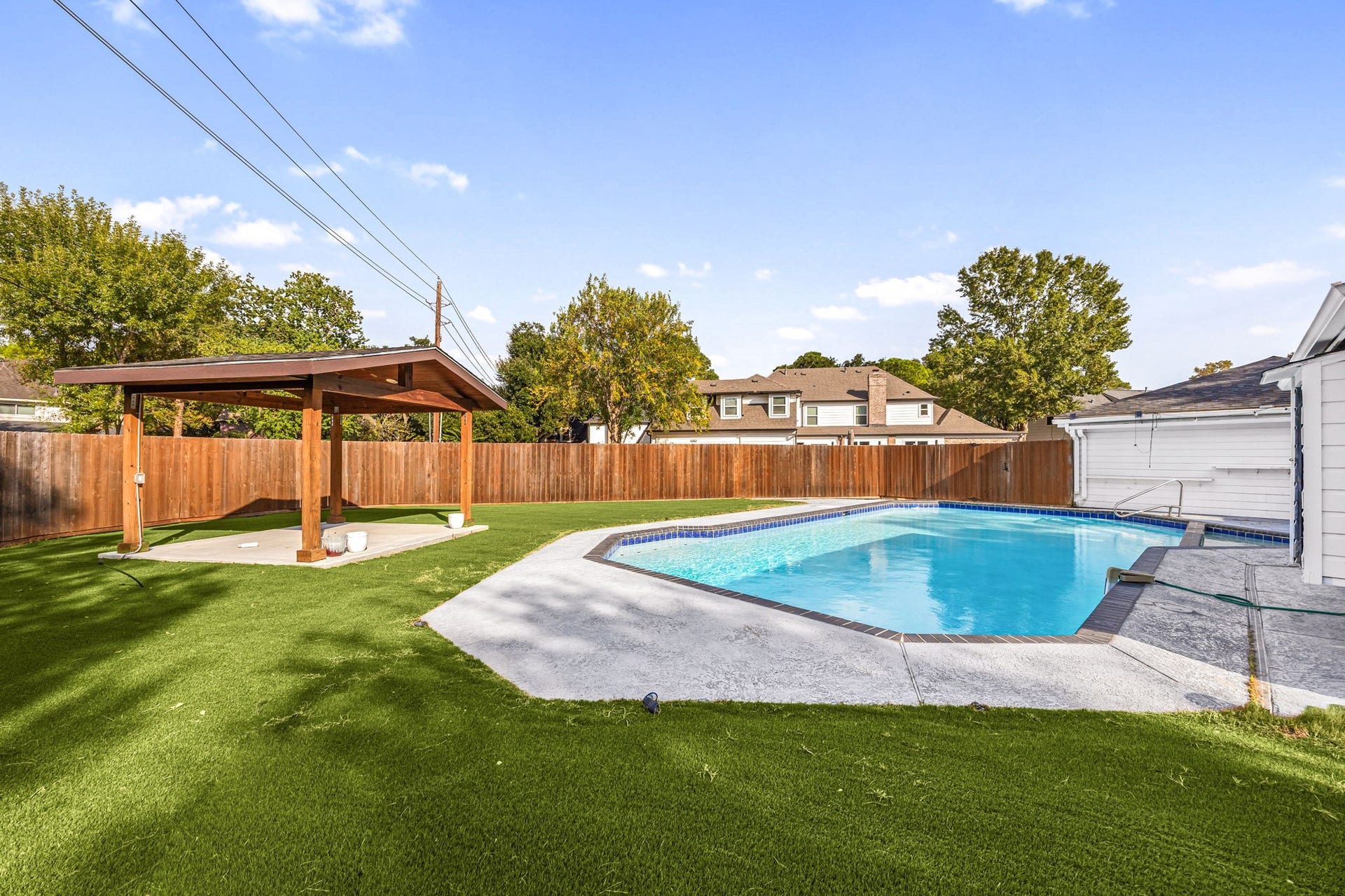 20102 Wickham Court, Katy, TX 77450 Backyard with private pool and covered seating area